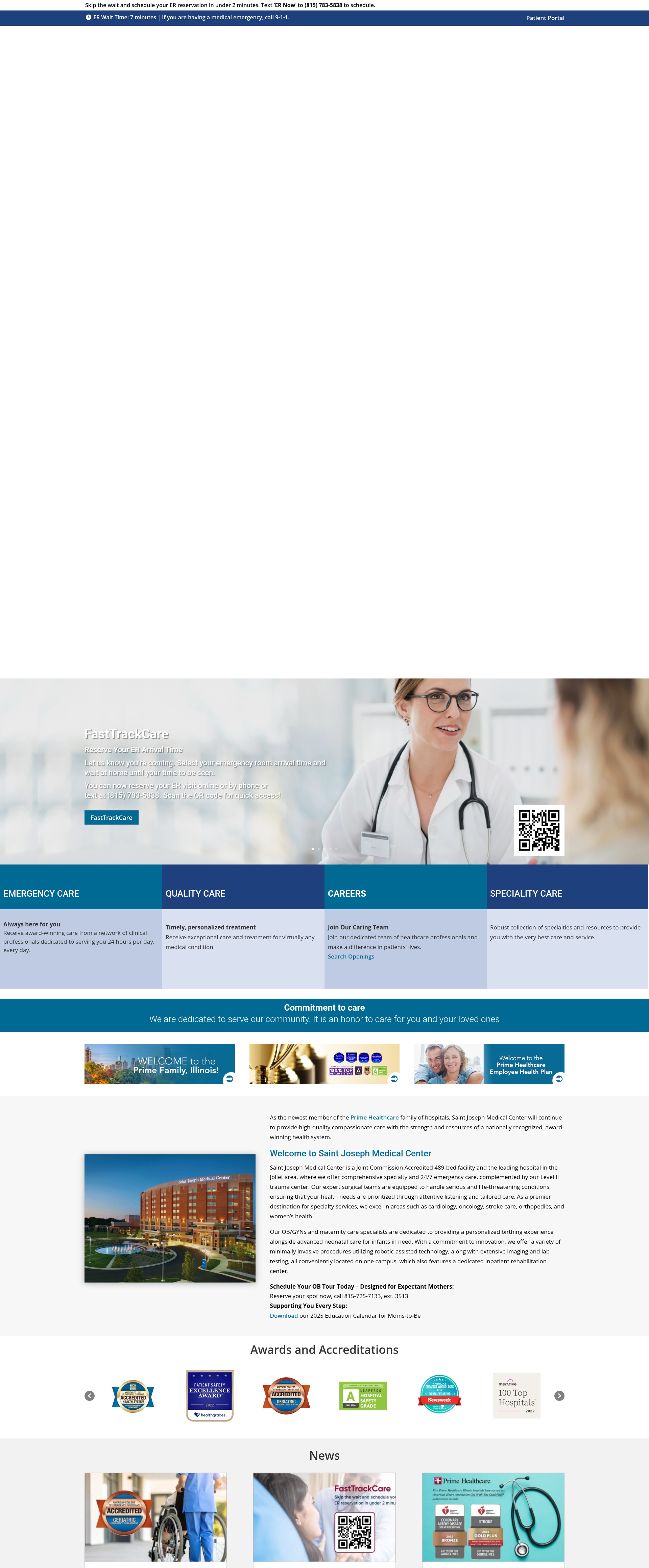 Screenshot of saintjosephmedicalcenter.com