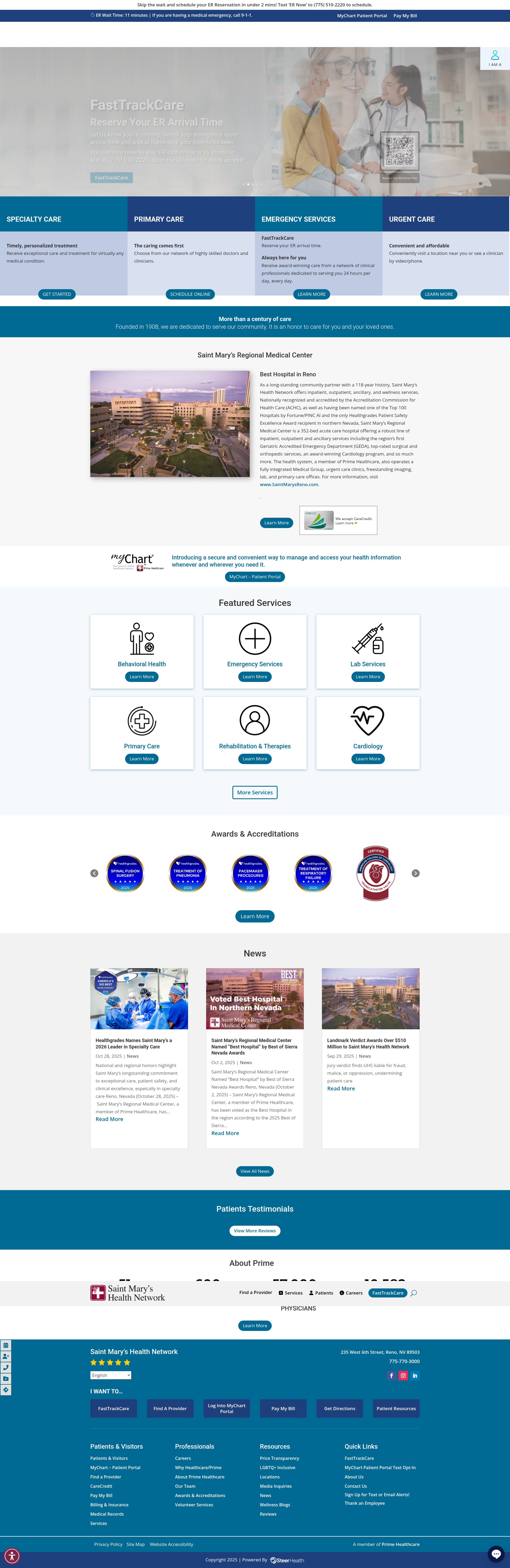 Screenshot of saintmarysreno.com