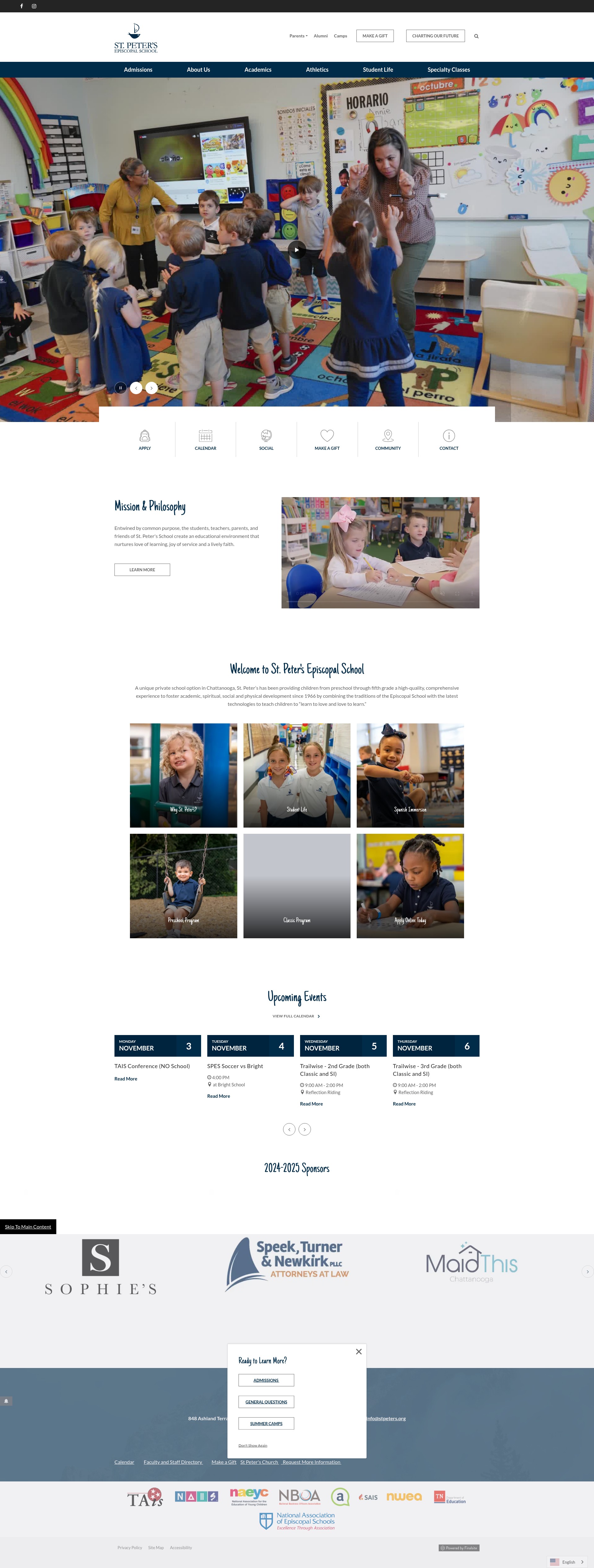 Screenshot of saintpetersschool.net