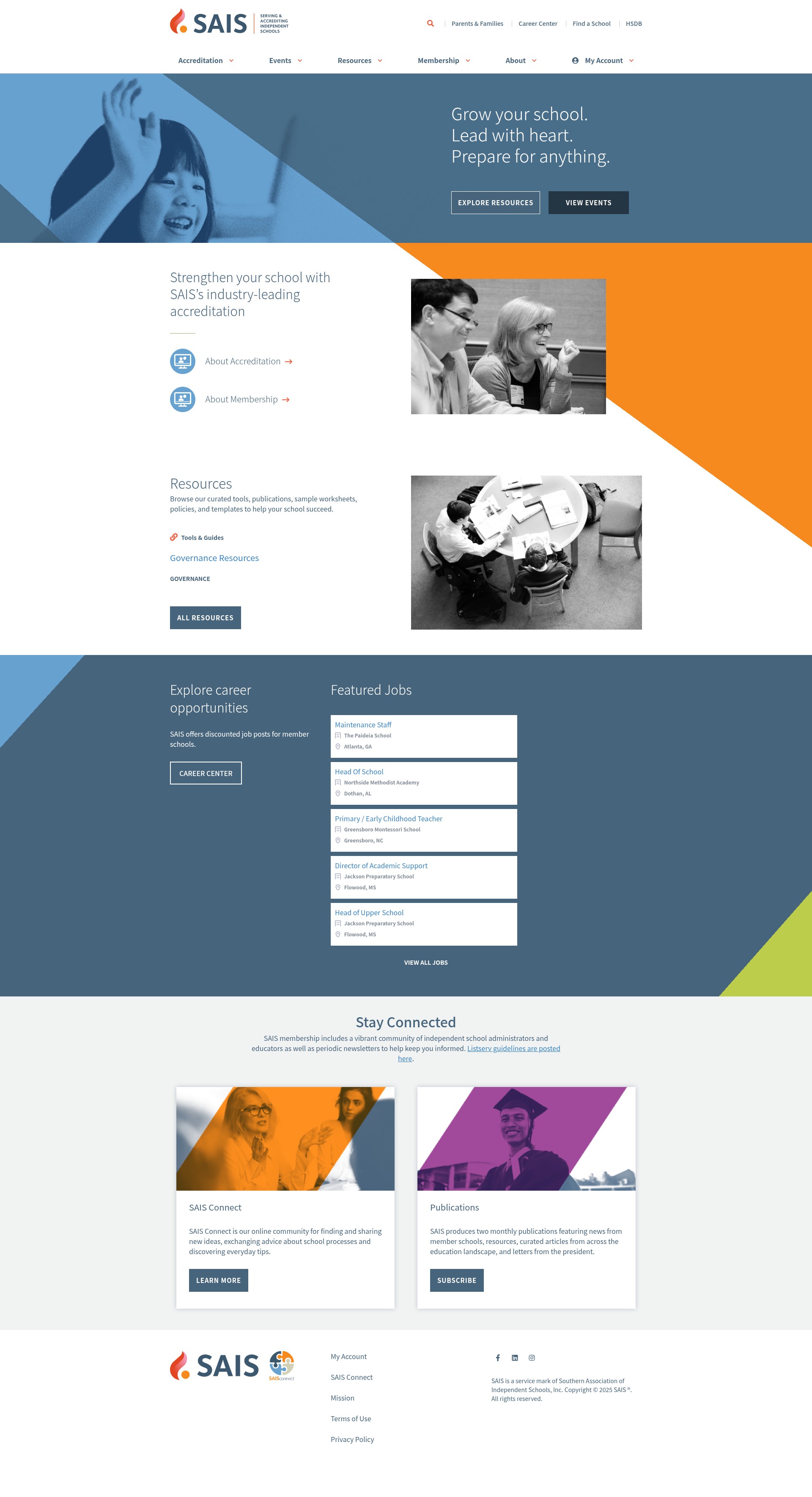 Screenshot of sais.org