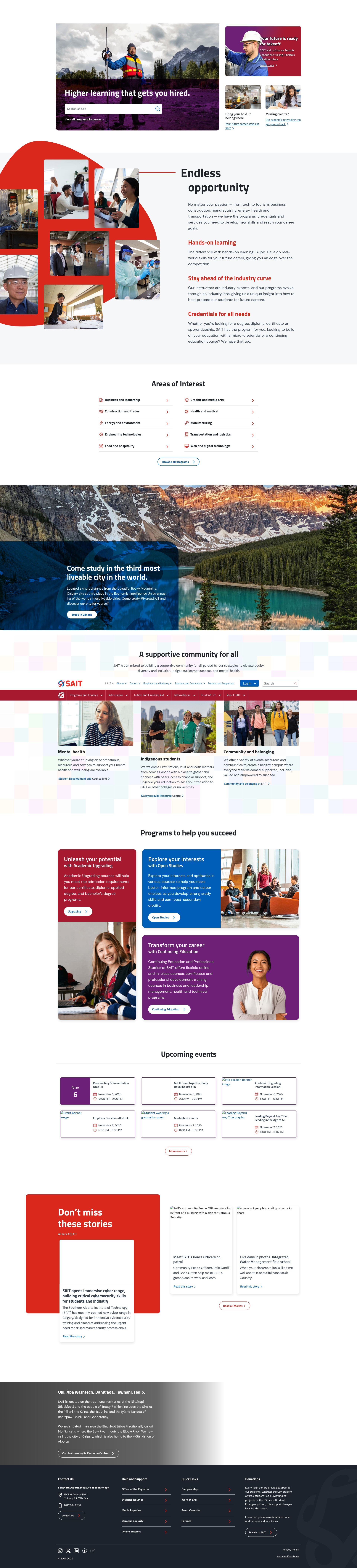 Screenshot of sait.ca