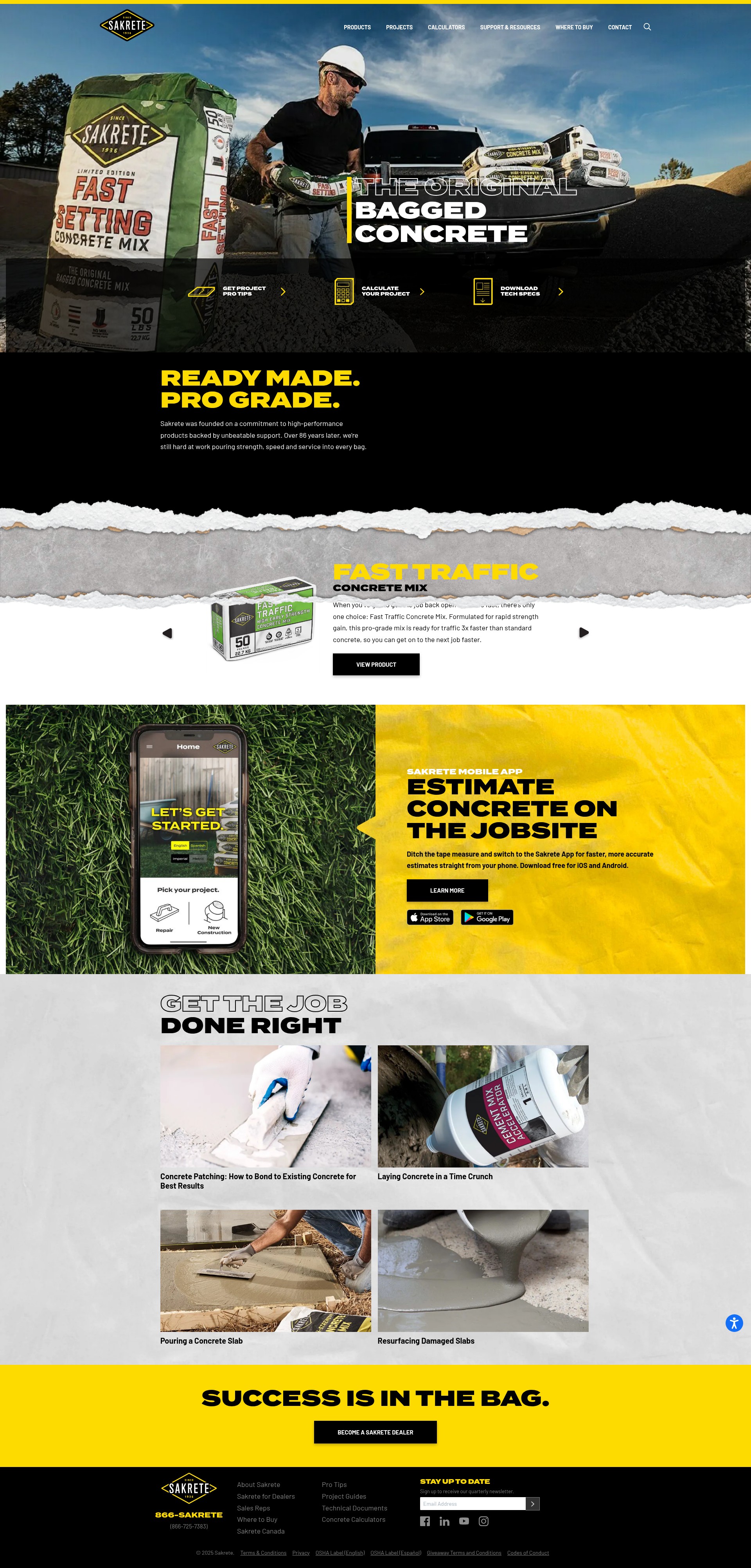 Screenshot of sakrete.com