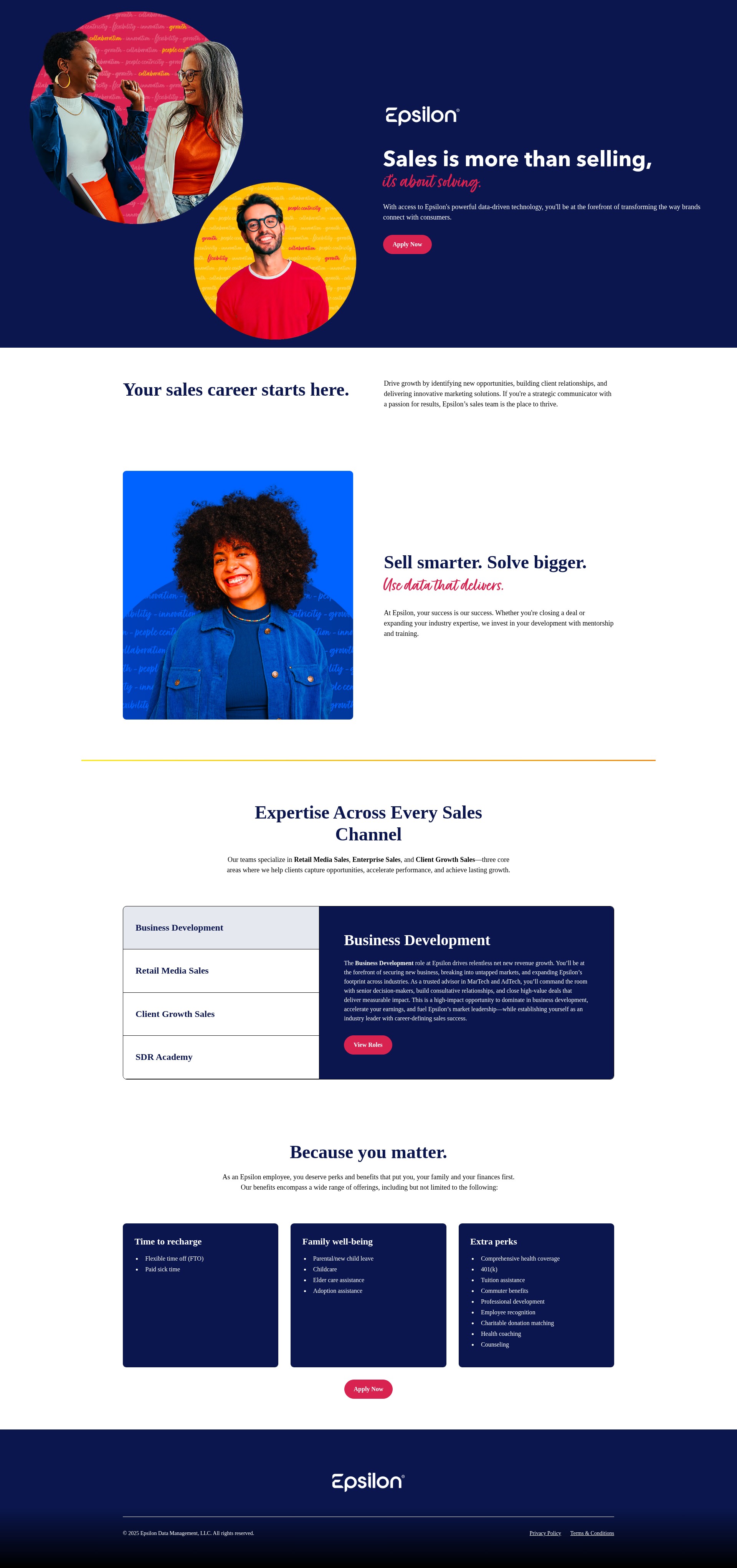 Screenshot of salescareer.epsilon.com