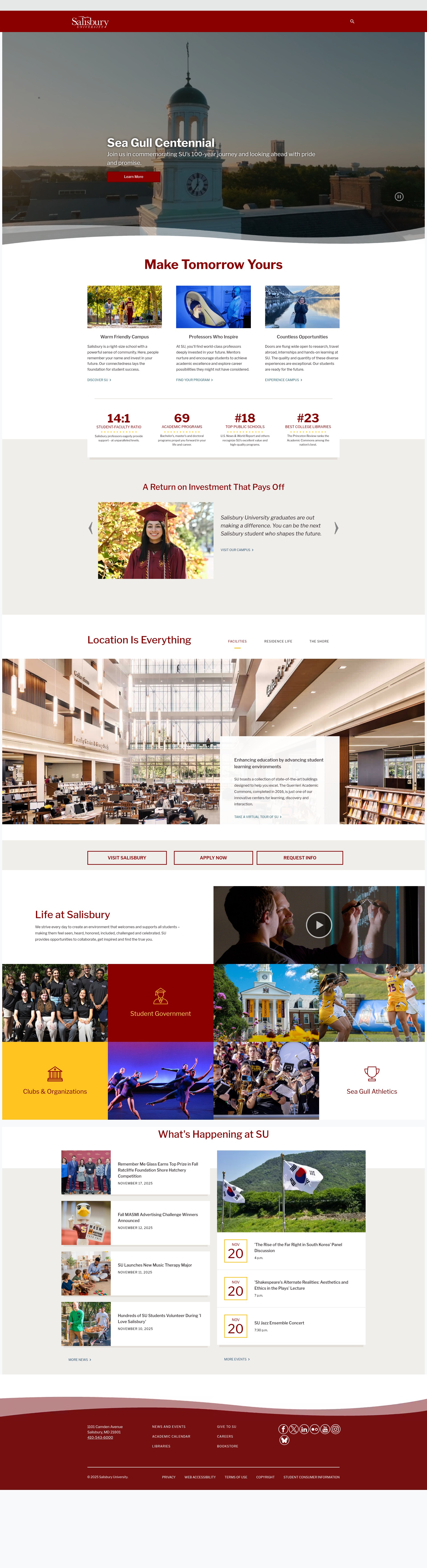 Screenshot of salisbury.edu