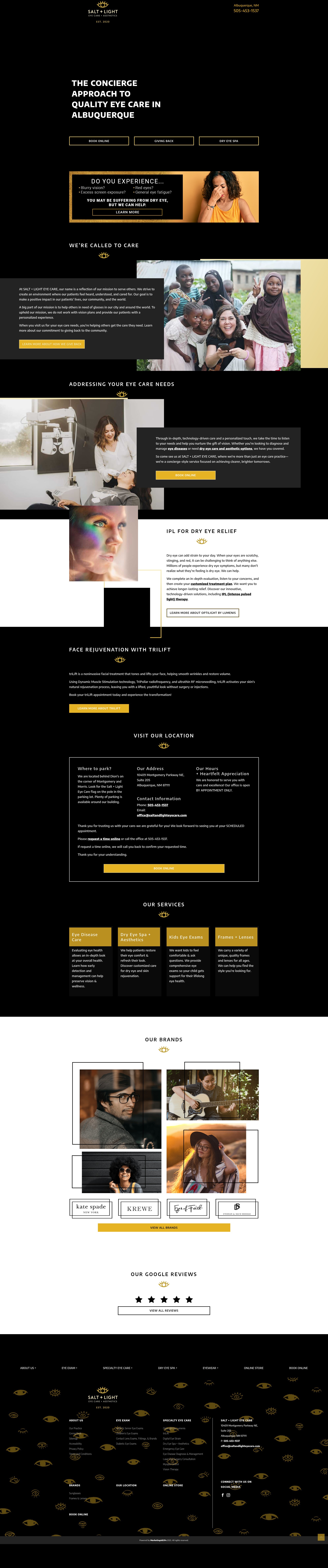 Screenshot of saltandlighteyecare.com