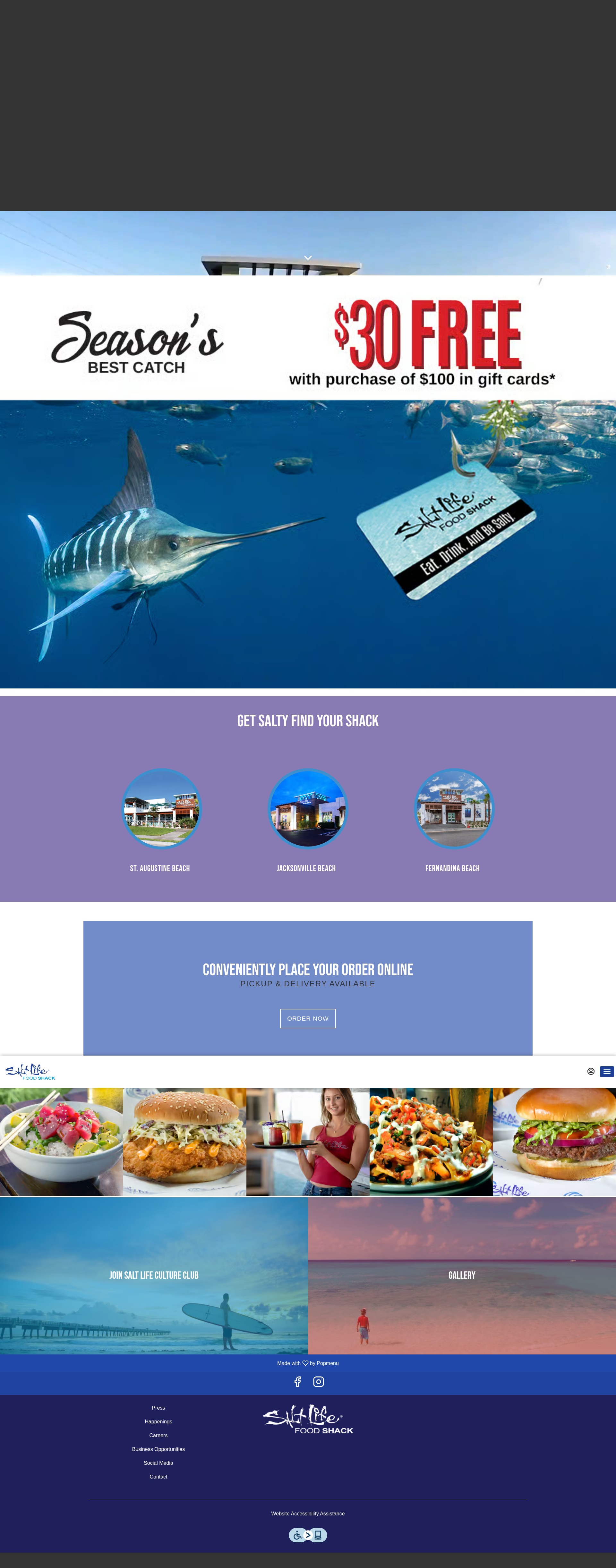 Screenshot of saltlifefoodshack.com