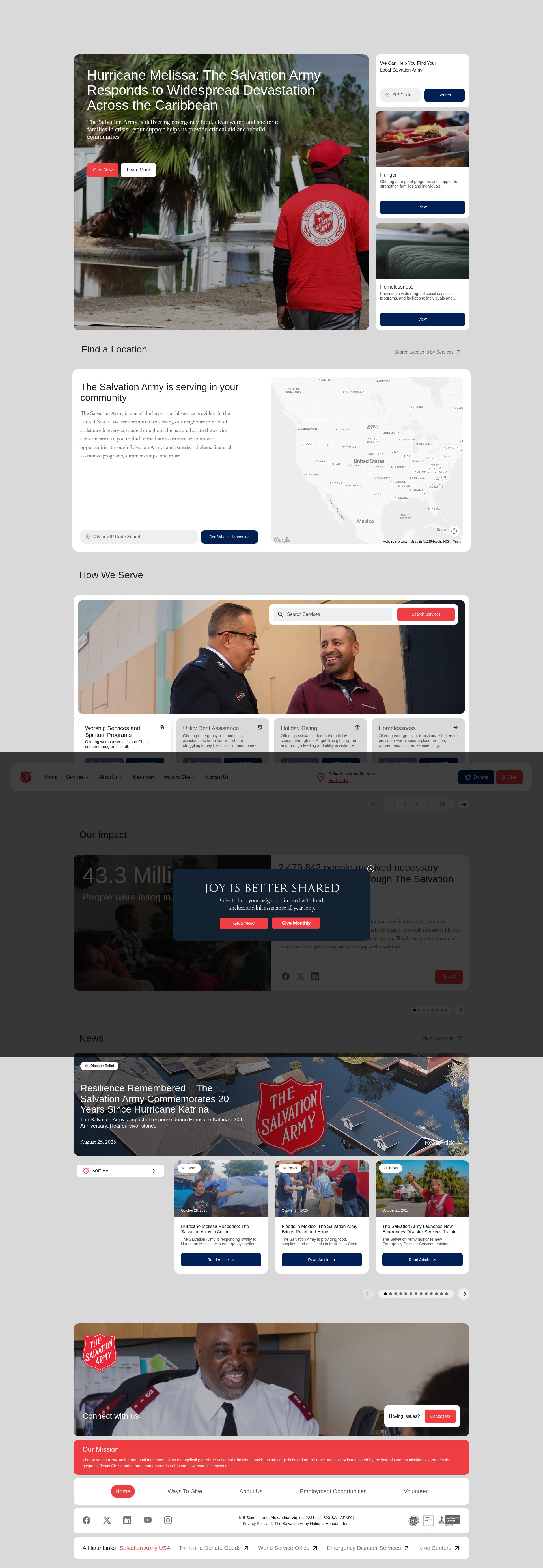 Screenshot of salvationarmyusa.org