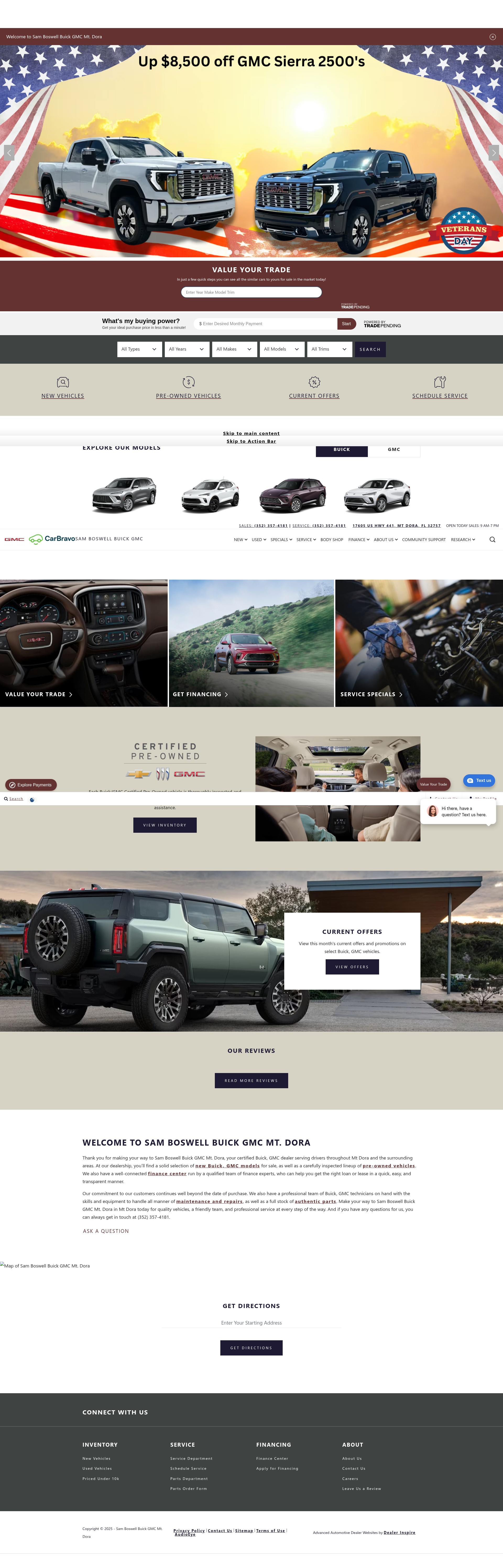 Screenshot of samboswellbuickgmcmtdora.com