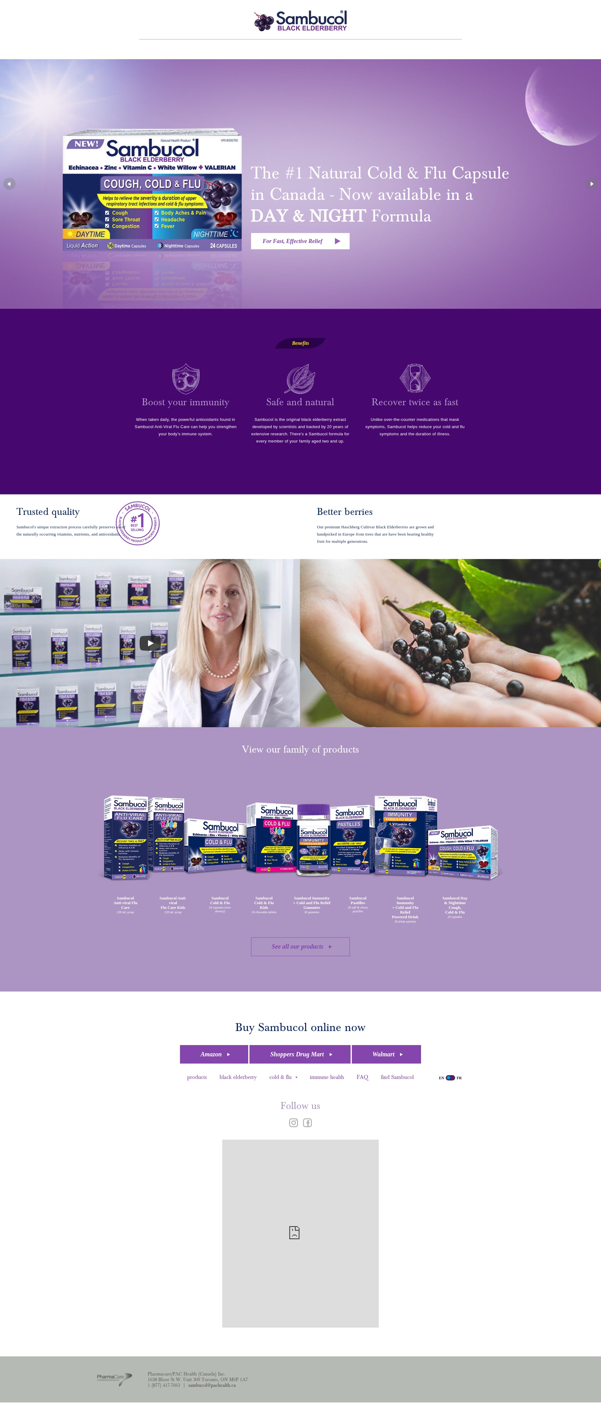 Screenshot of sambucol.ca