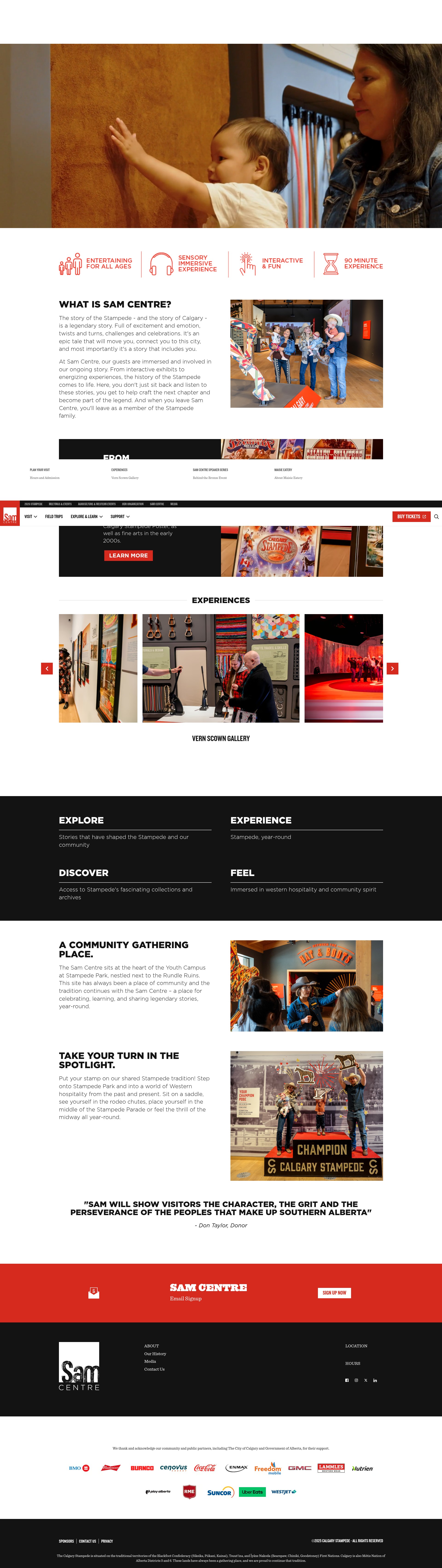 Screenshot of samcentre.calgarystampede.com