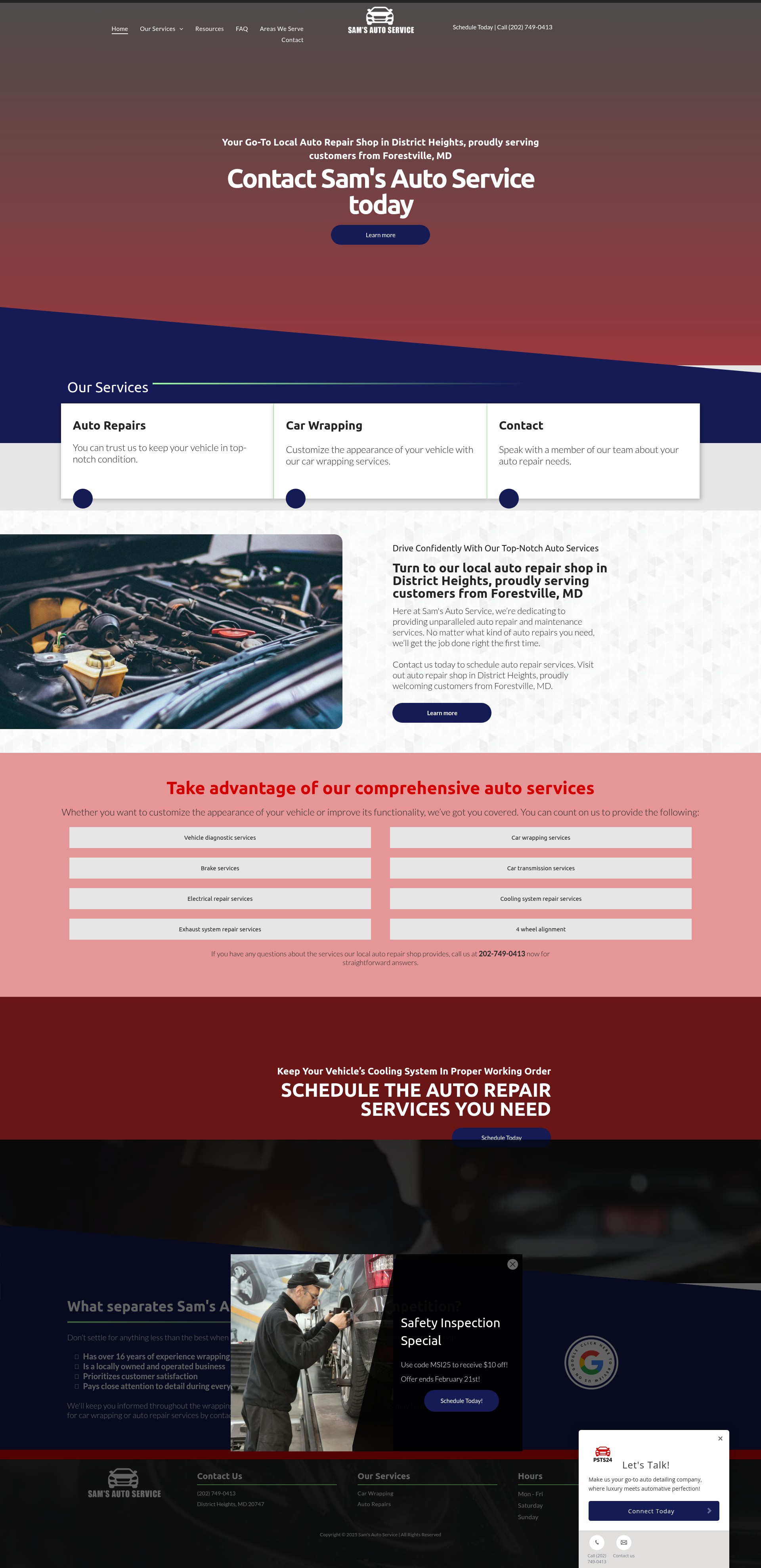 Screenshot of samsautoservice.co