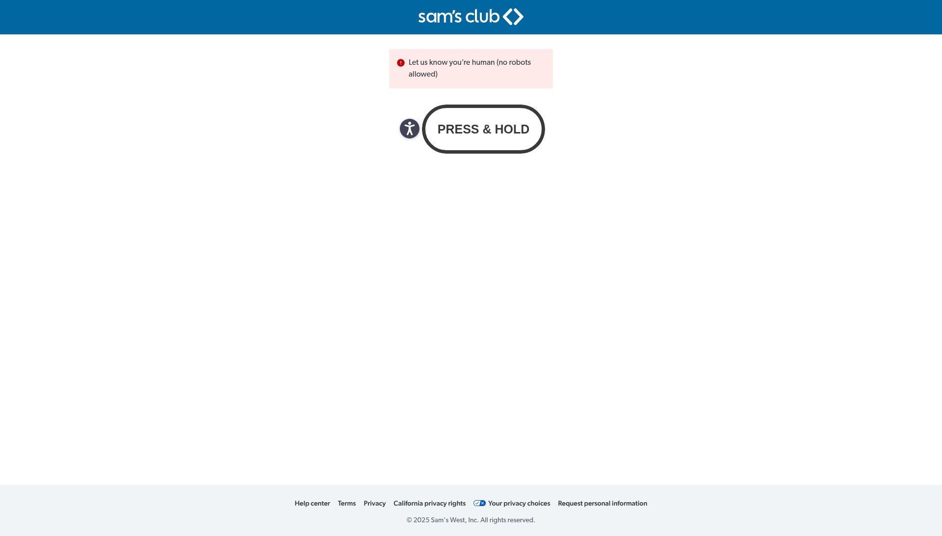 Screenshot of samsclub.com