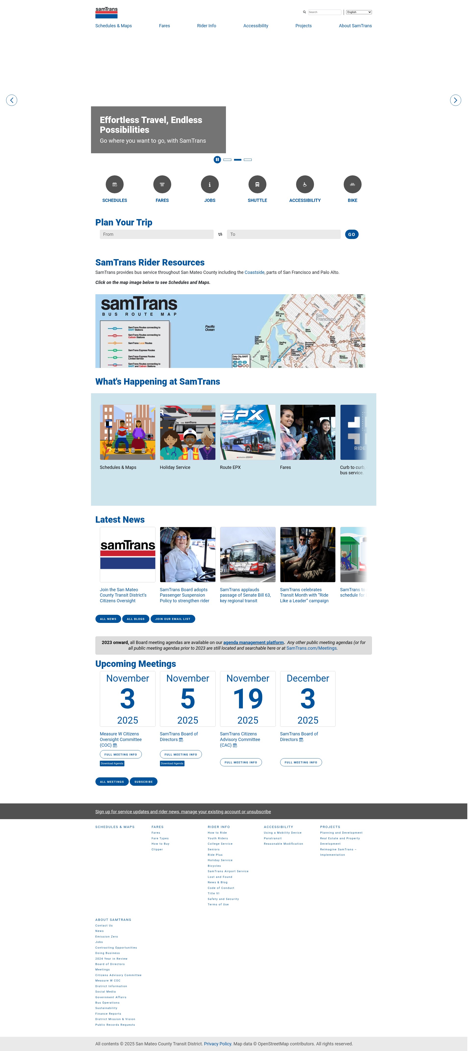 Screenshot of samtrans.com