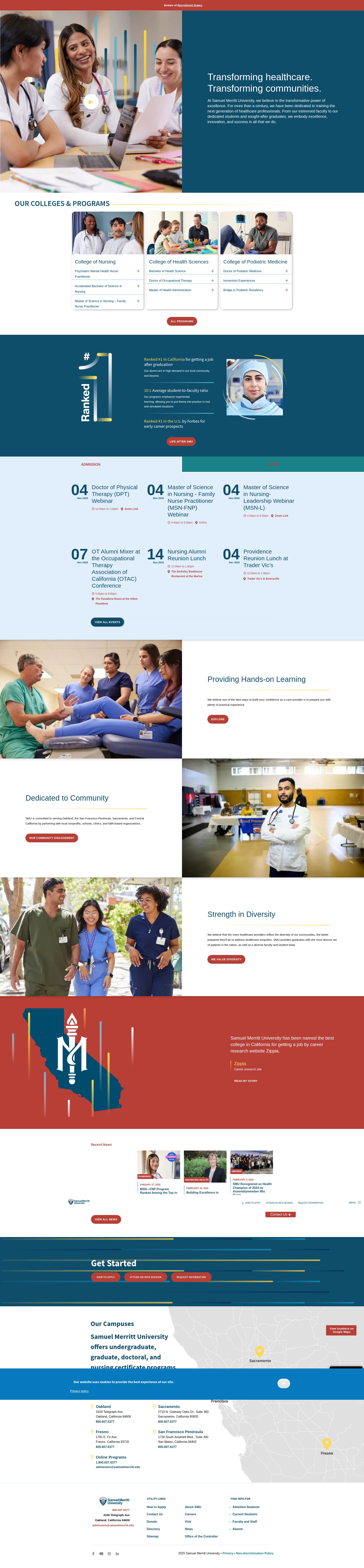 Screenshot of samuelmerritt.edu