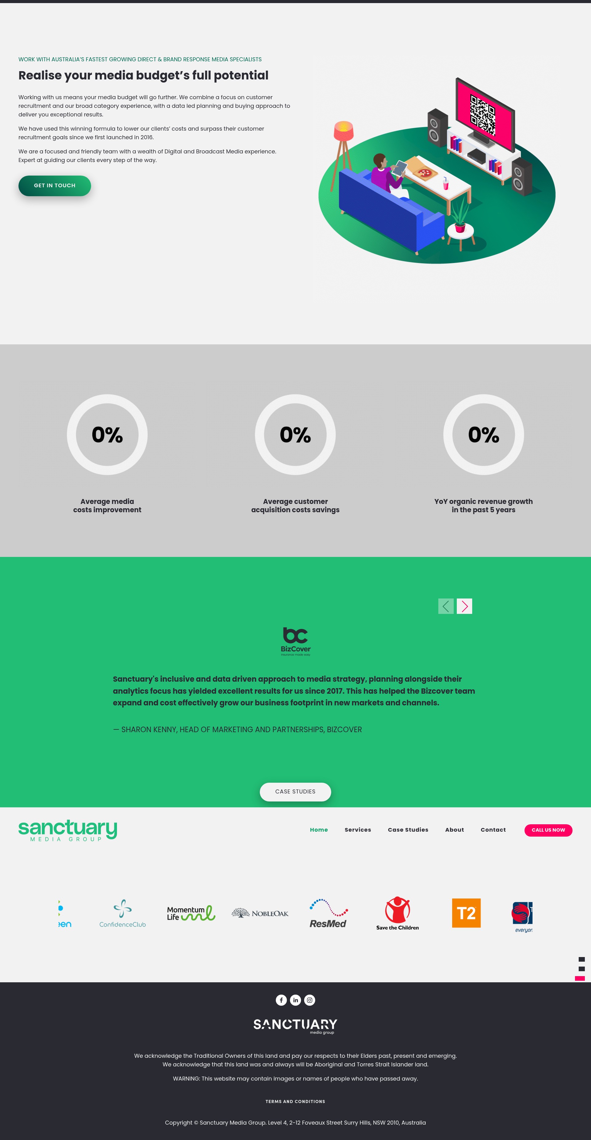 Screenshot of sanctuarymediagroup.com