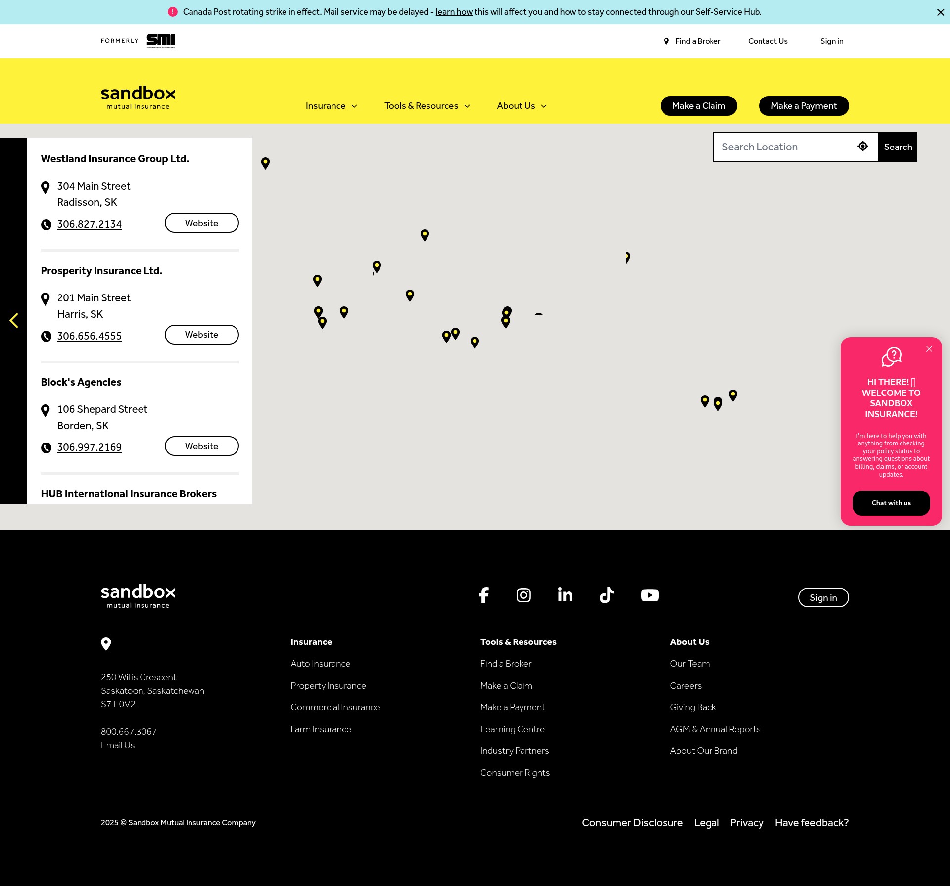 Screenshot of sandbox.ca