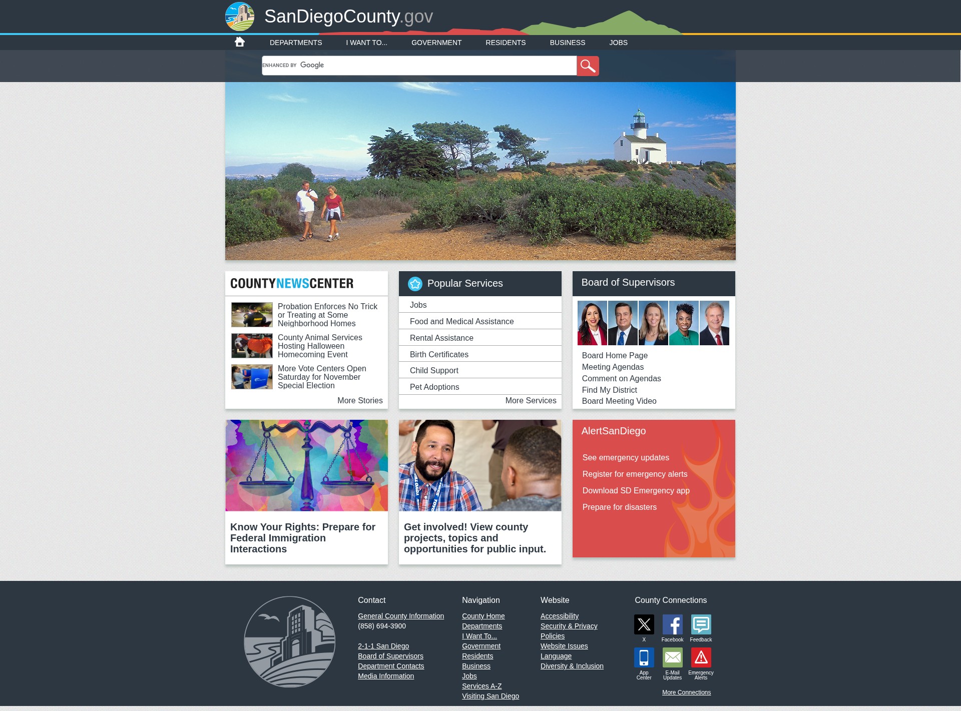 Screenshot of sandiegocounty.gov