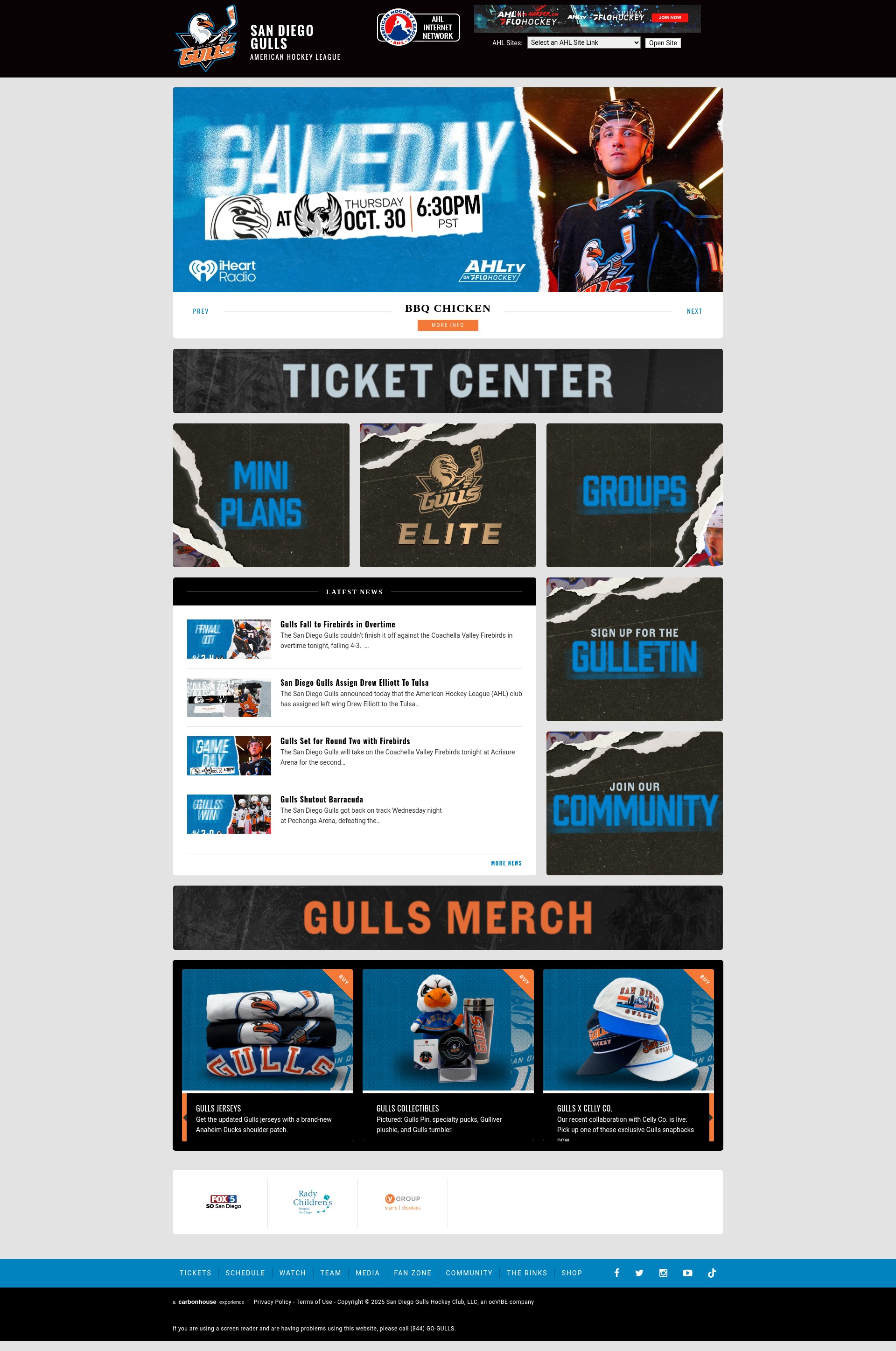 Screenshot of sandiegogulls.com