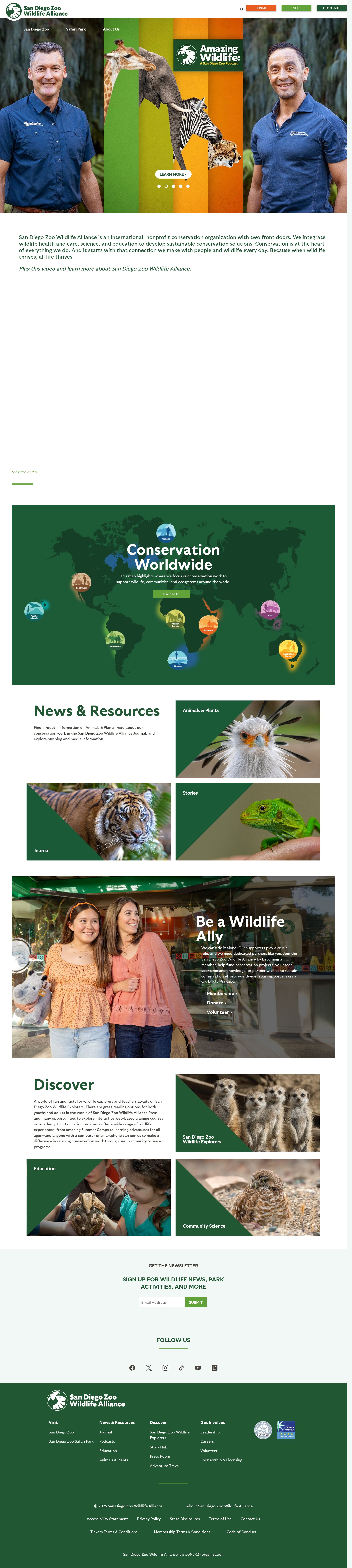 Screenshot of sandiegozoowildlifealliance.org