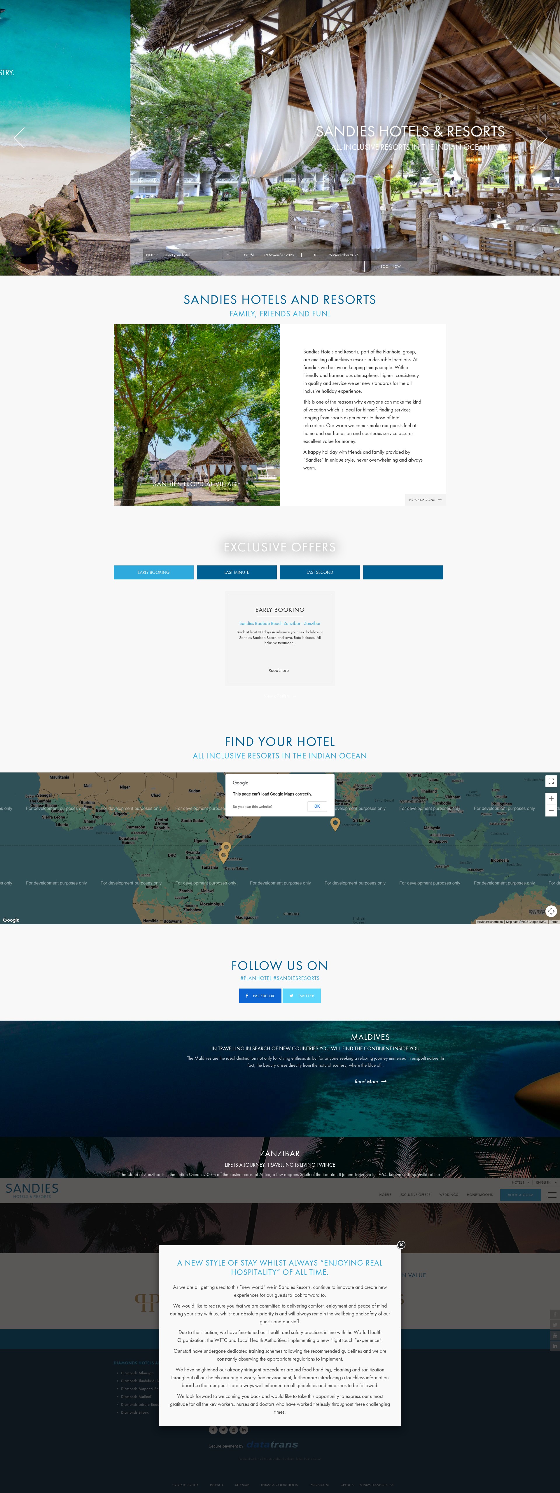 Screenshot of sandies-resorts.com