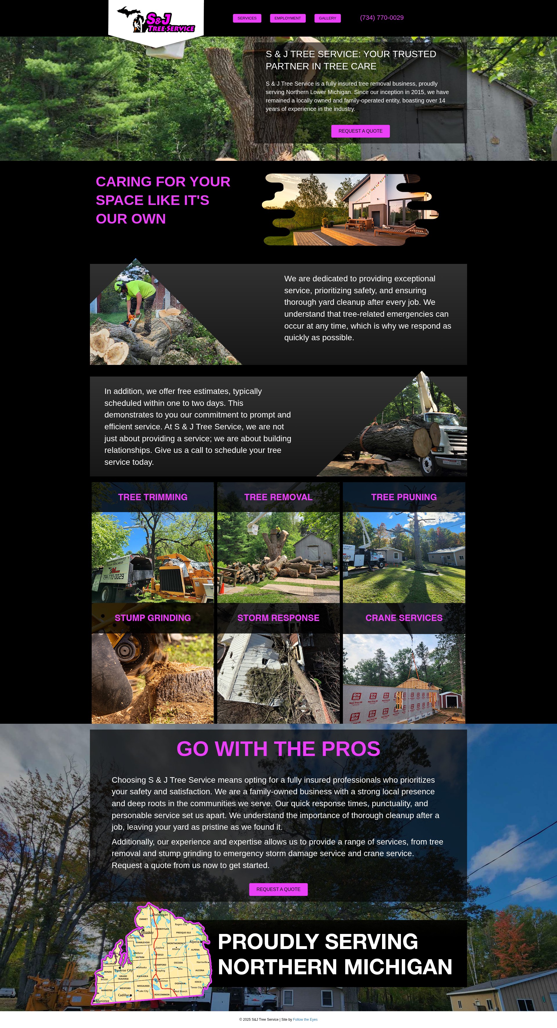 Screenshot of sandjtrees.com