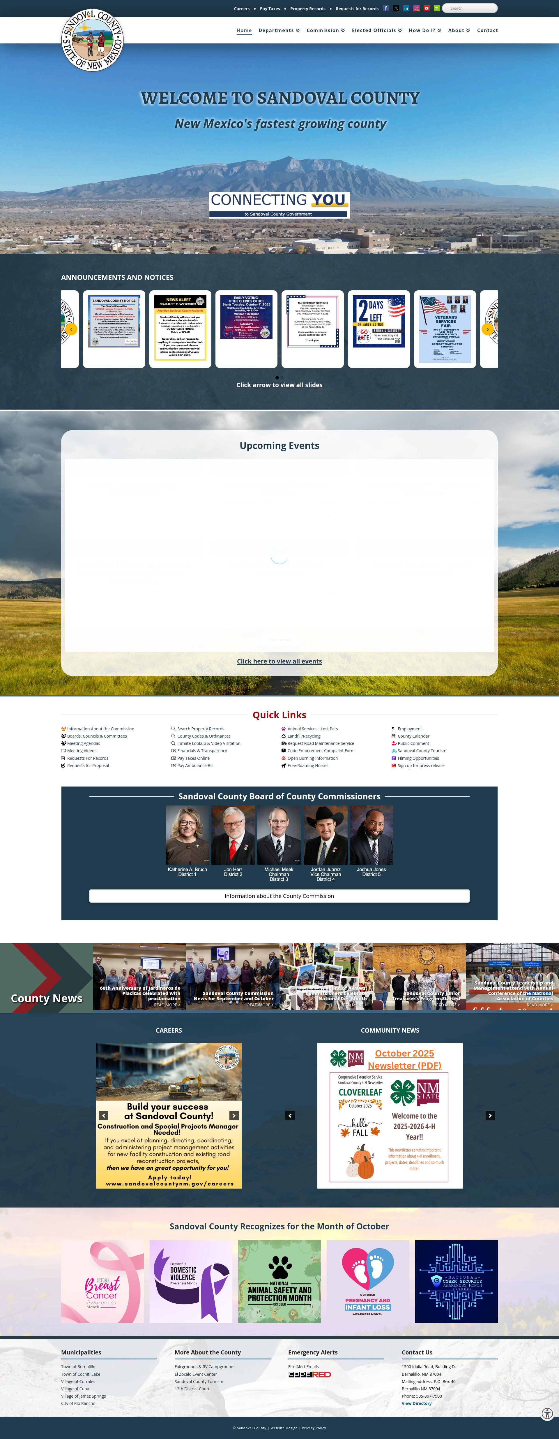 Screenshot of sandovalcountynm.gov