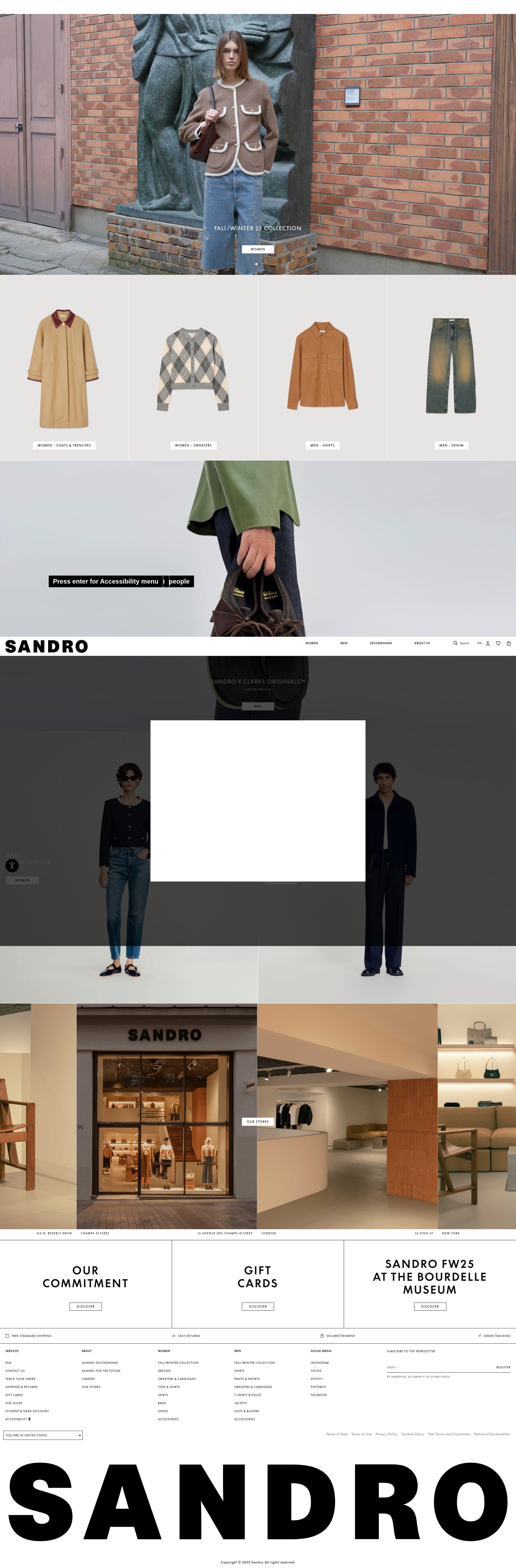 Screenshot of sandro-paris.com