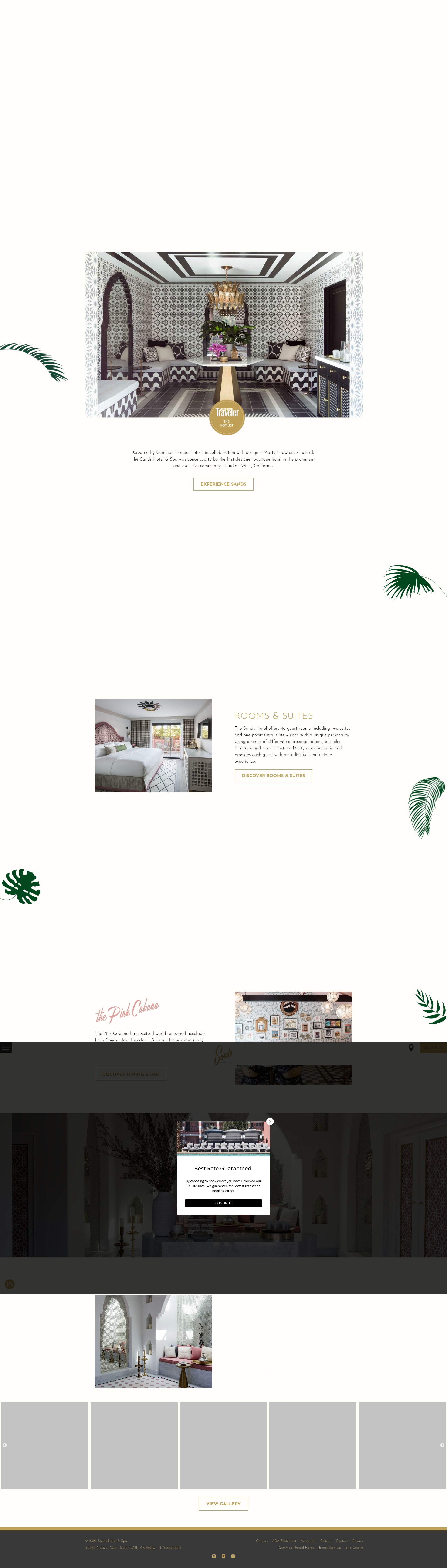 Screenshot of sandshotelandspa.com