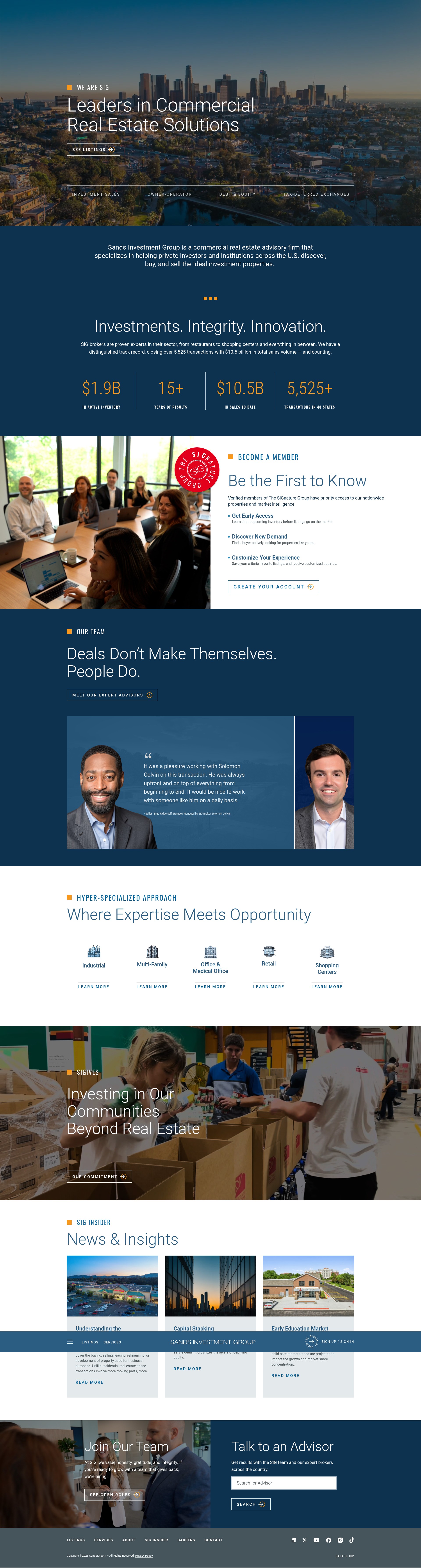Screenshot of sandsig.com