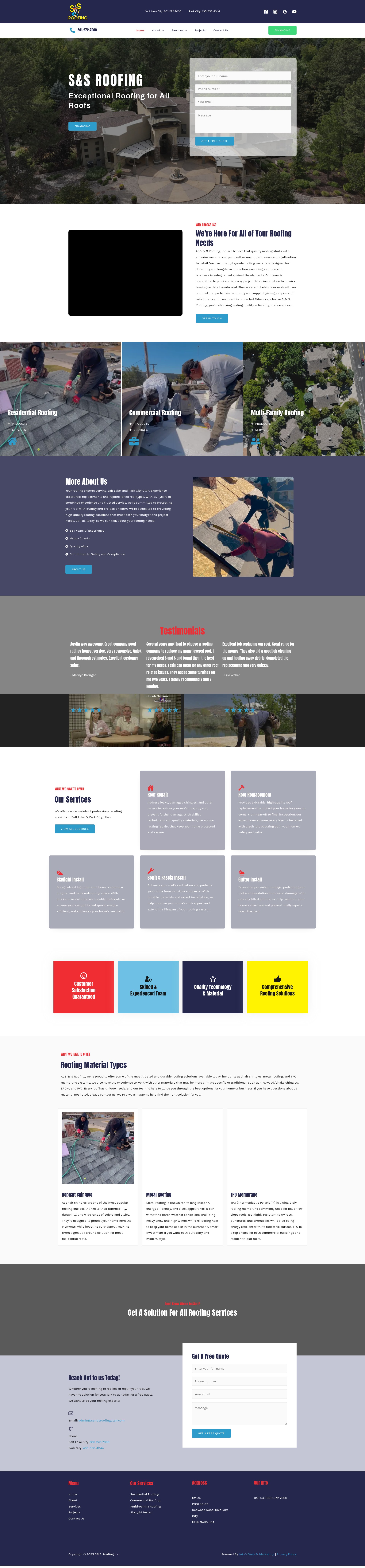 Screenshot of sandsroofingutah.com