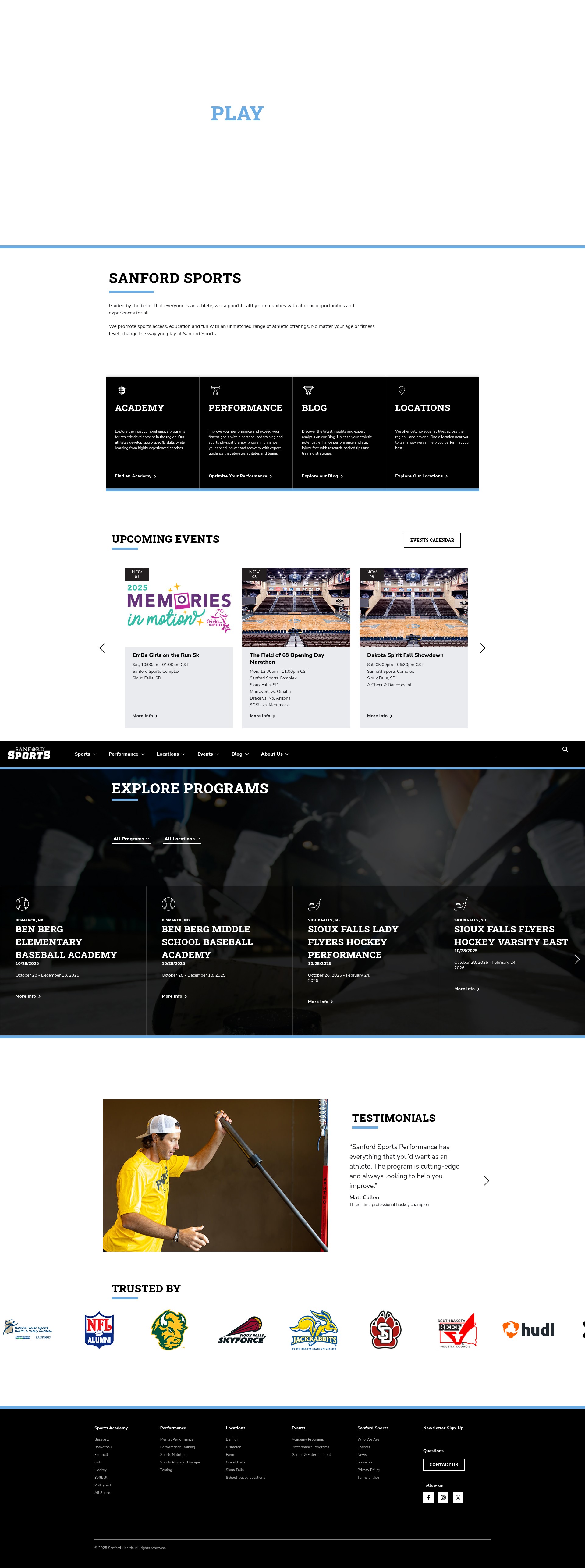 Screenshot of sanfordsports.com