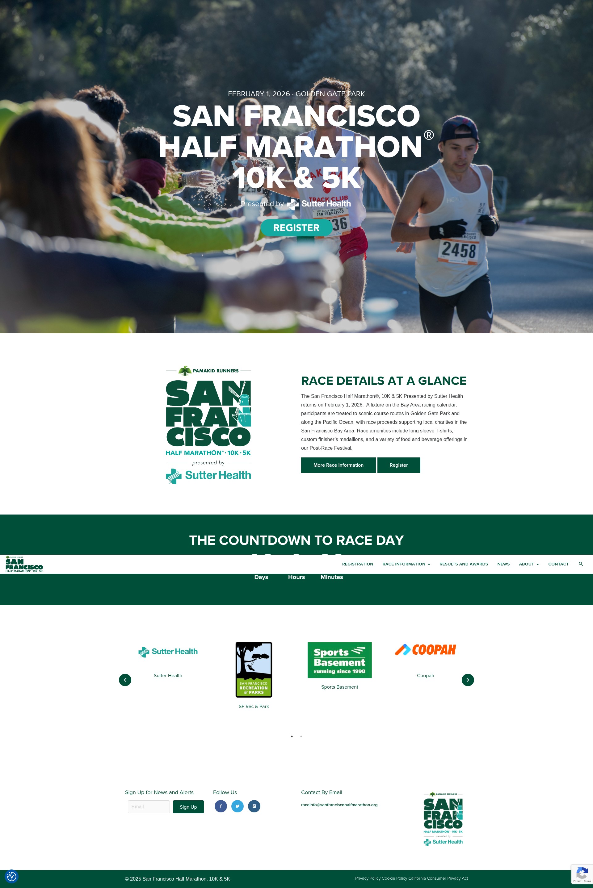 Screenshot of sanfranciscohalfmarathon.org