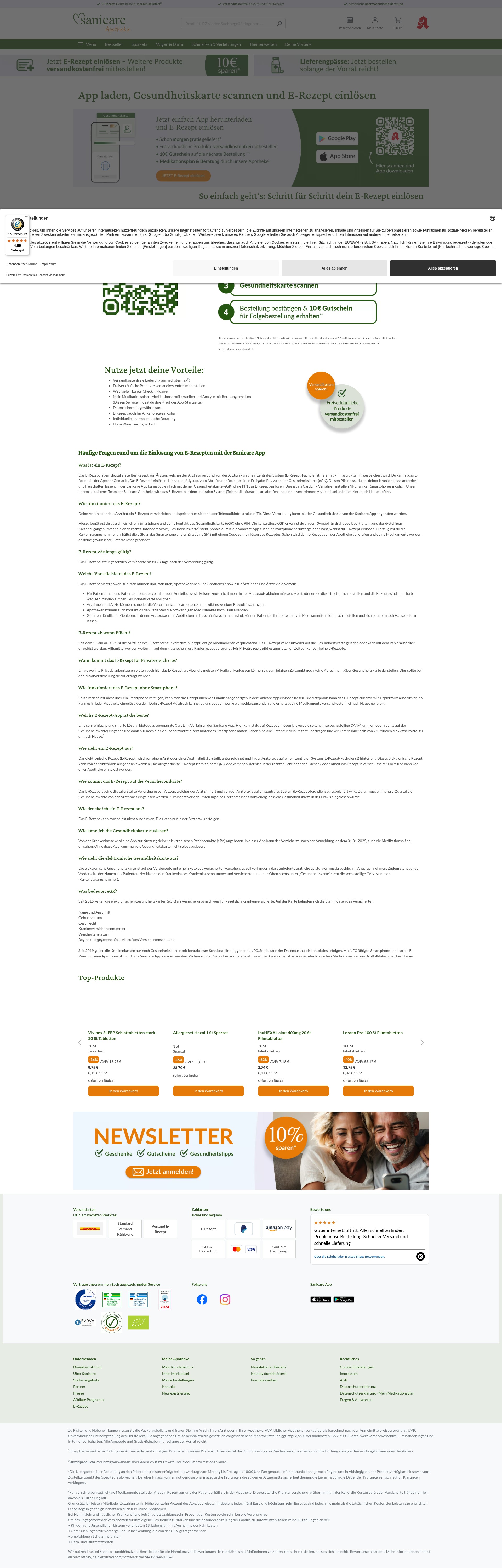 Screenshot of sanicare.de