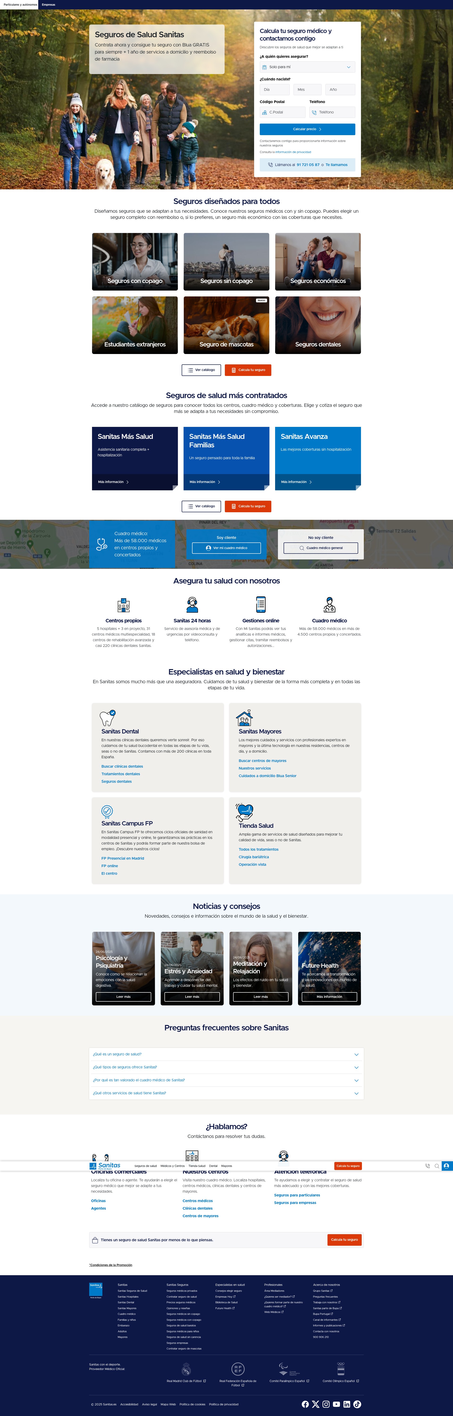 Screenshot of sanitas.es