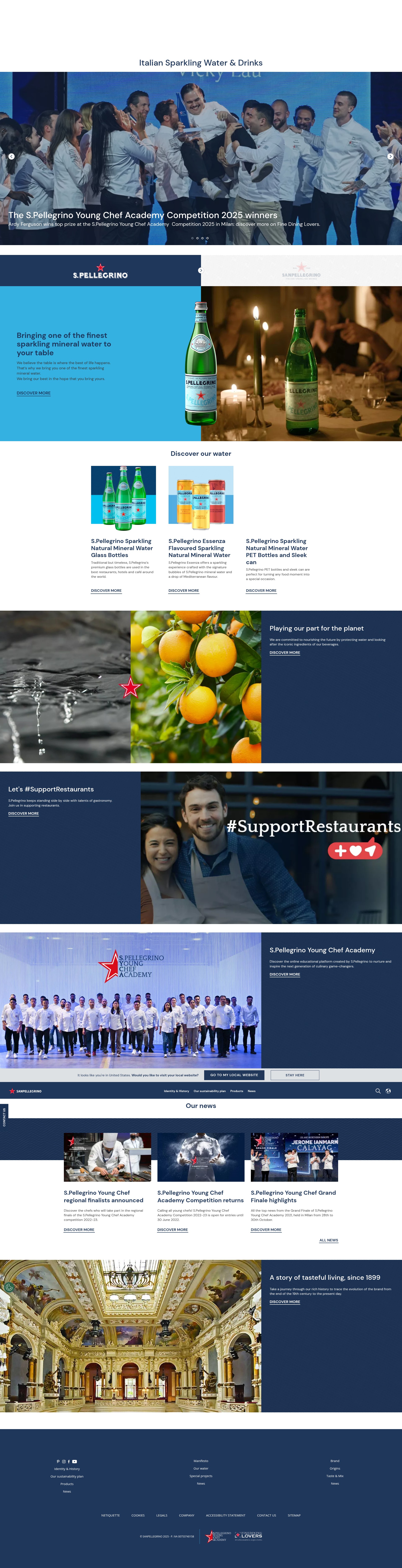 Screenshot of sanpellegrino.com