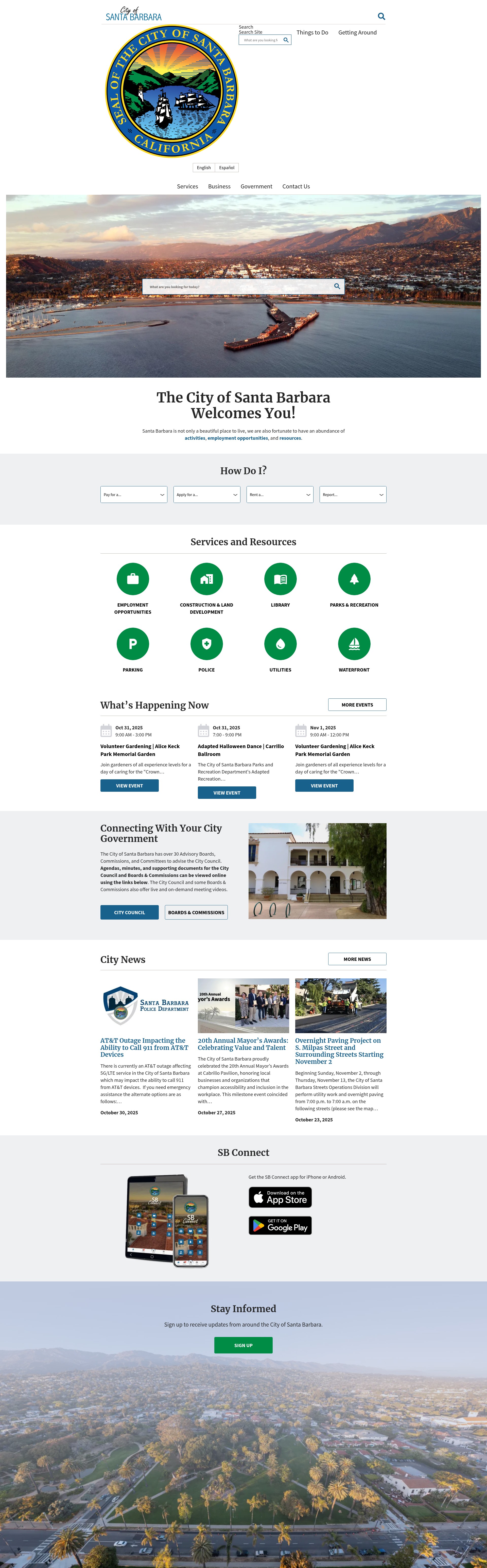 Screenshot of santabarbaraca.gov