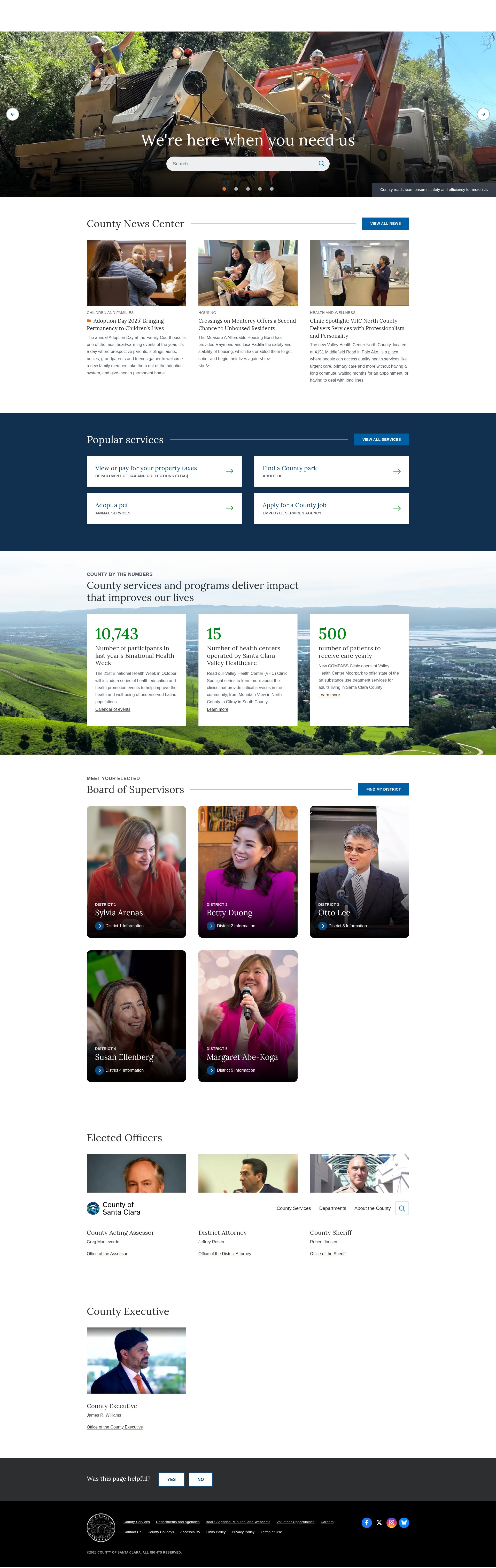 Screenshot of santaclaracounty.gov