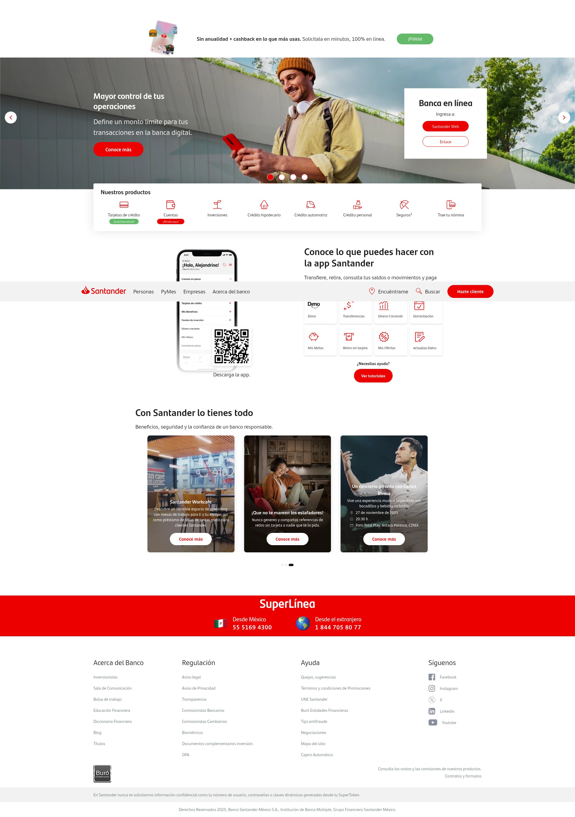 Screenshot of santander.com.mx