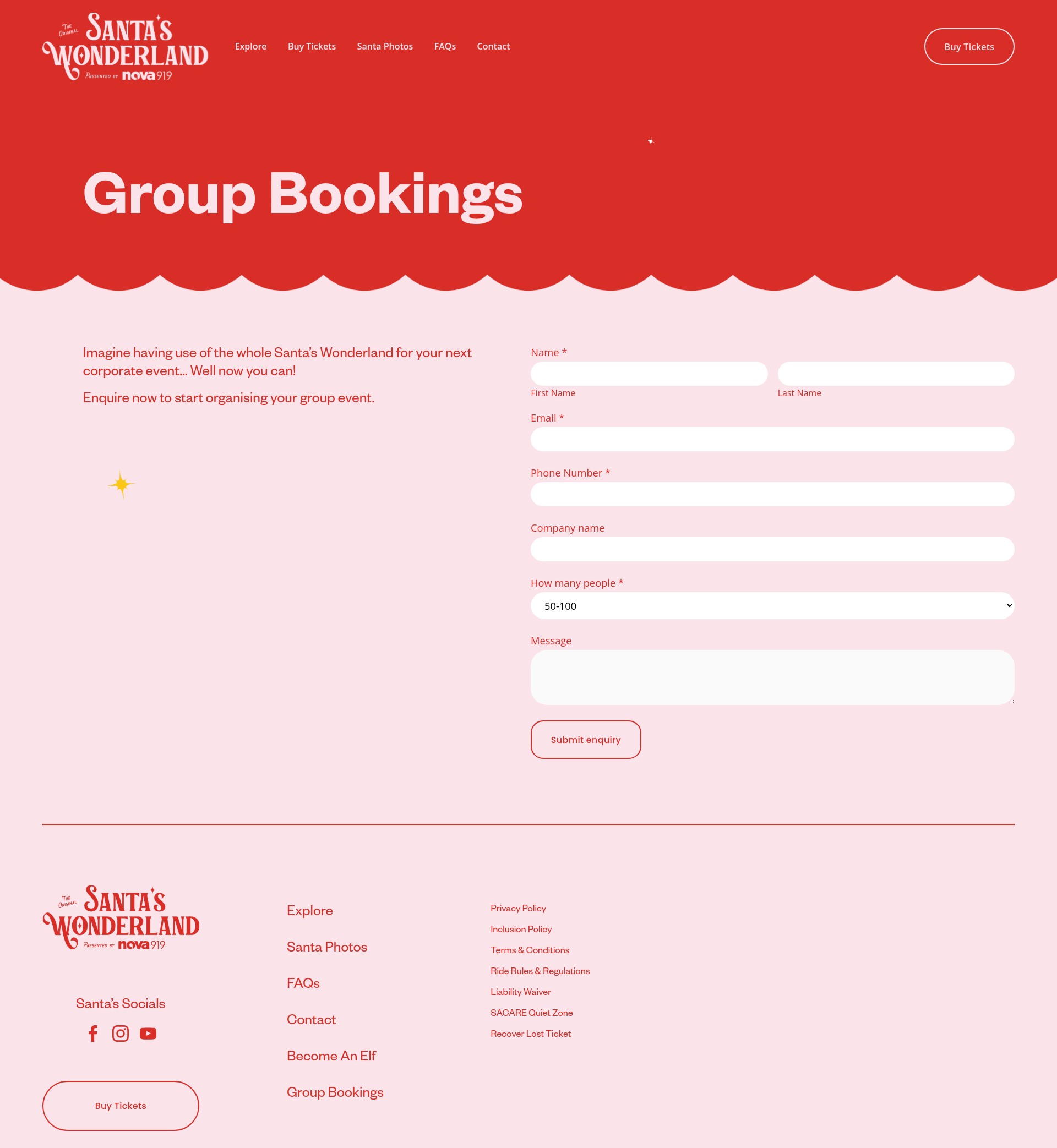 Screenshot of santaswonderland.com.au