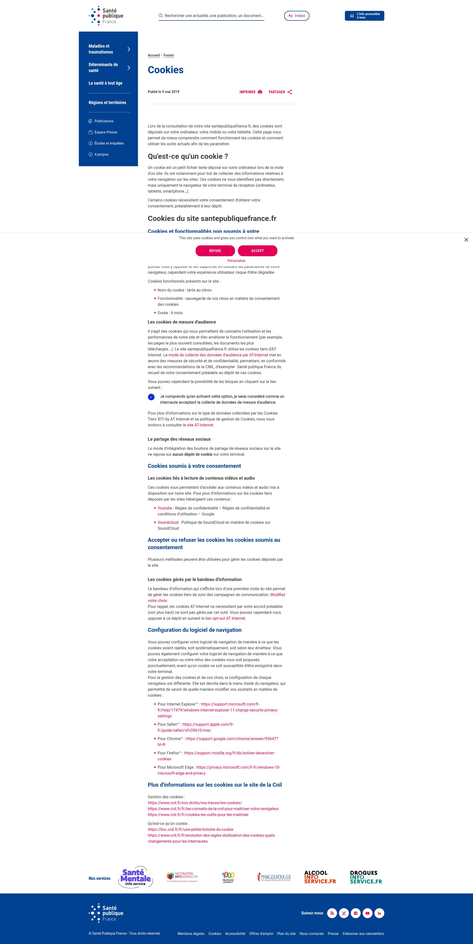 Screenshot of santepubliquefrance.fr