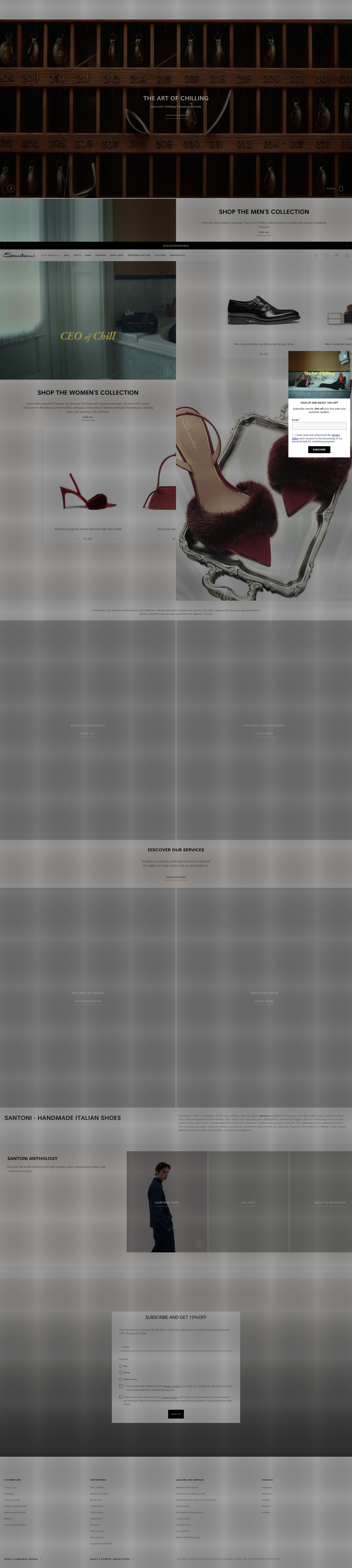 Screenshot of santonishoes.com