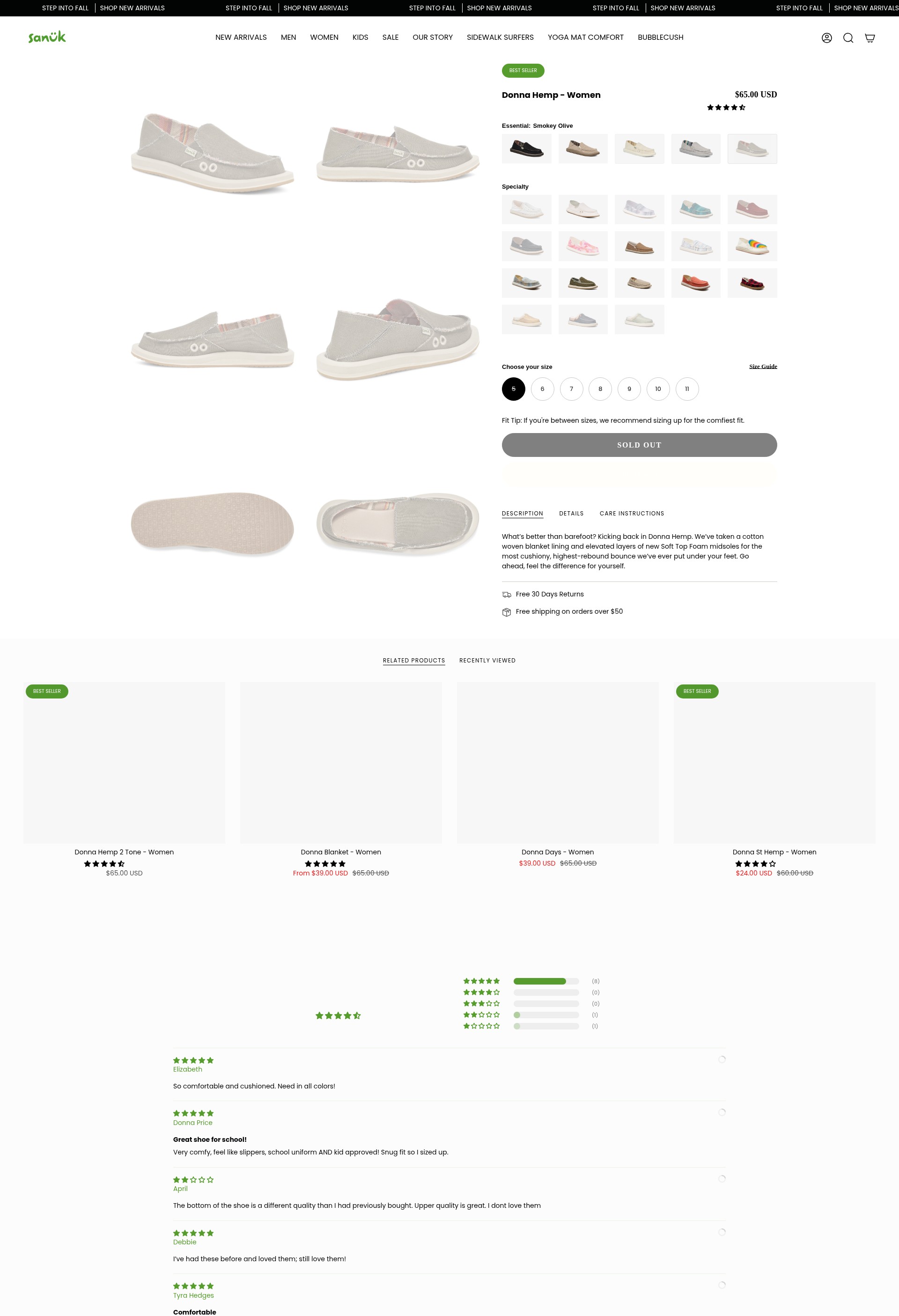 Screenshot of sanuk.com