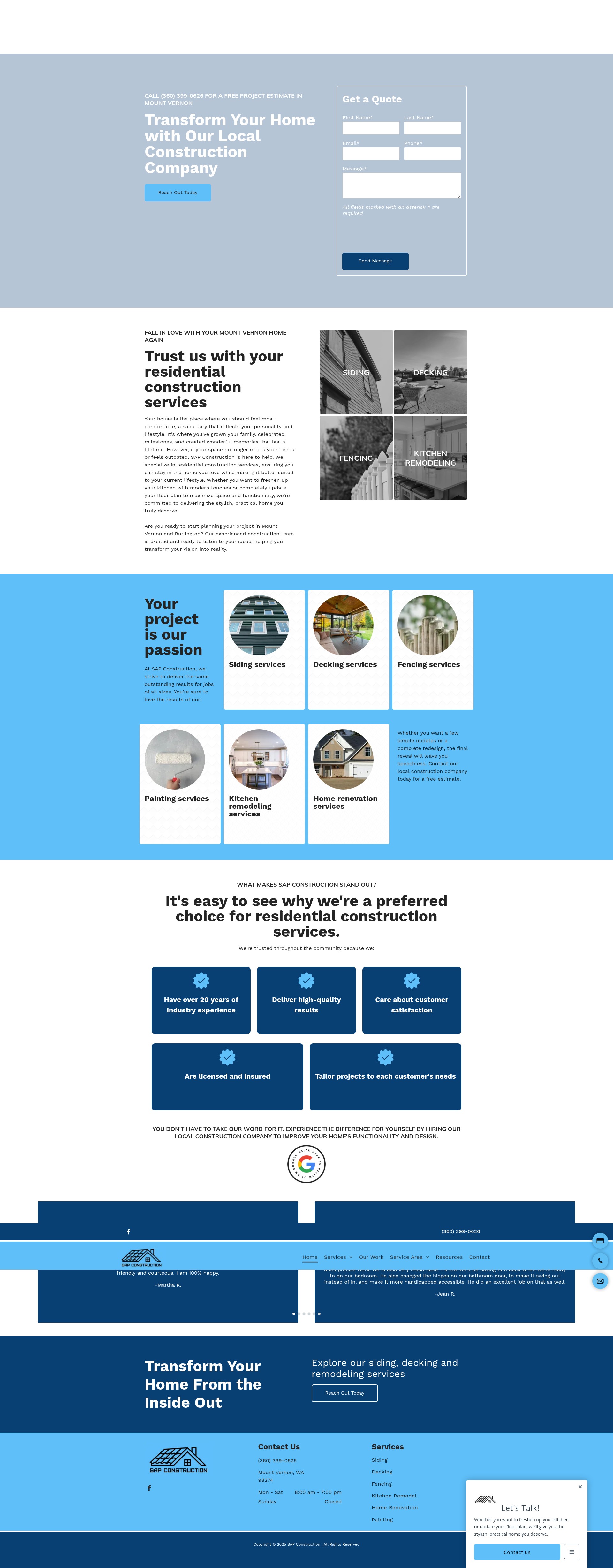 Screenshot of sap-construction.com