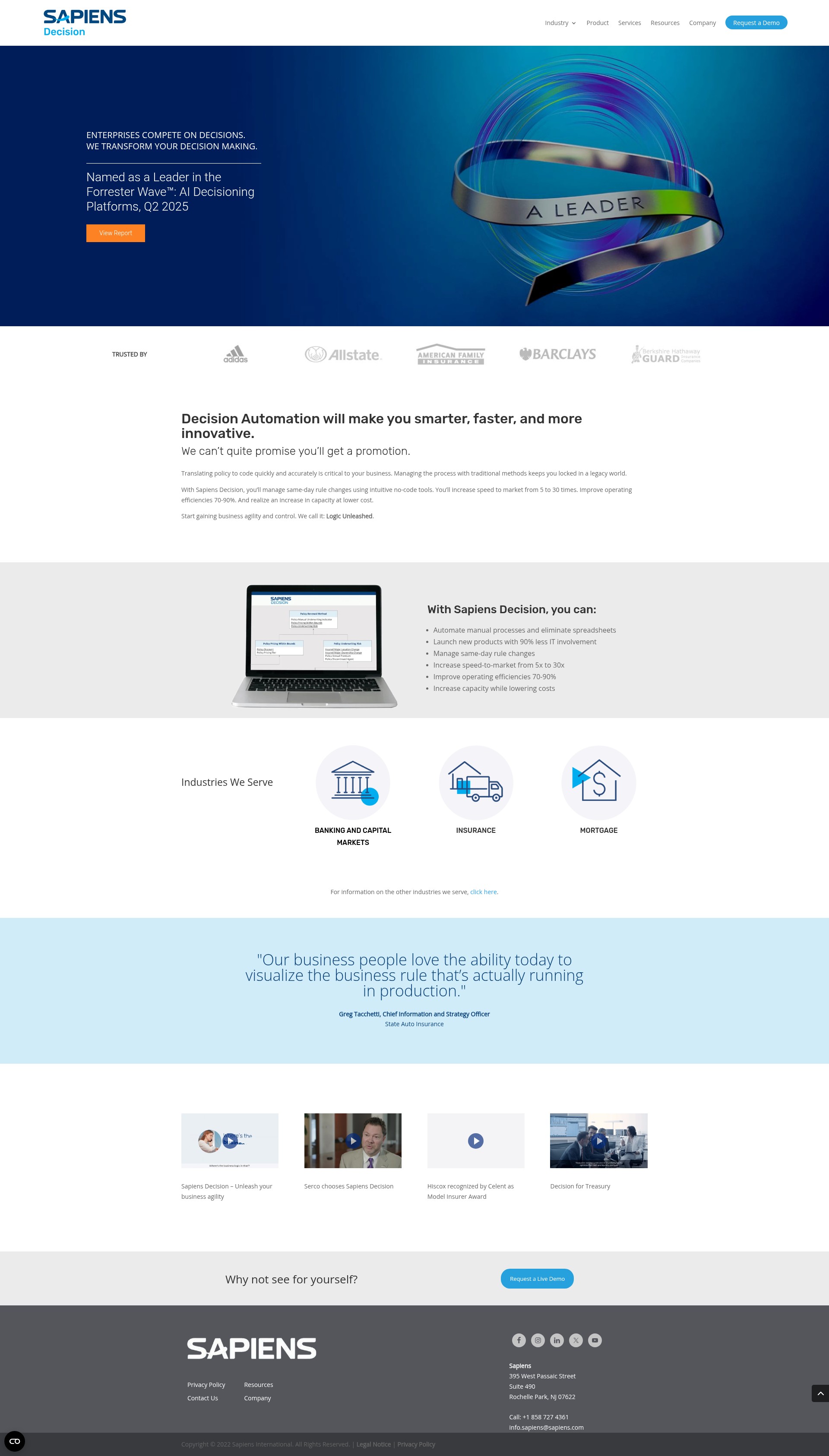 Screenshot of sapiensdecision.com