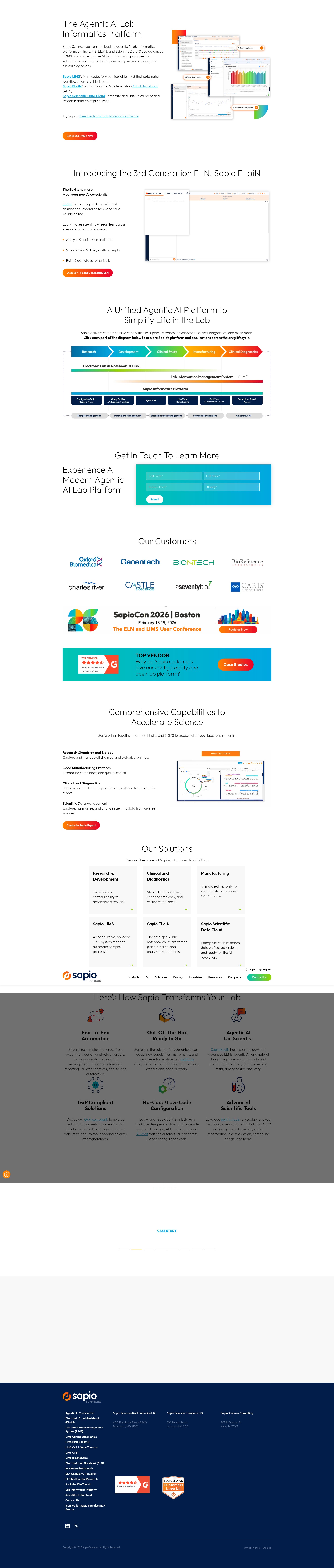 Screenshot of sapiosciences.com