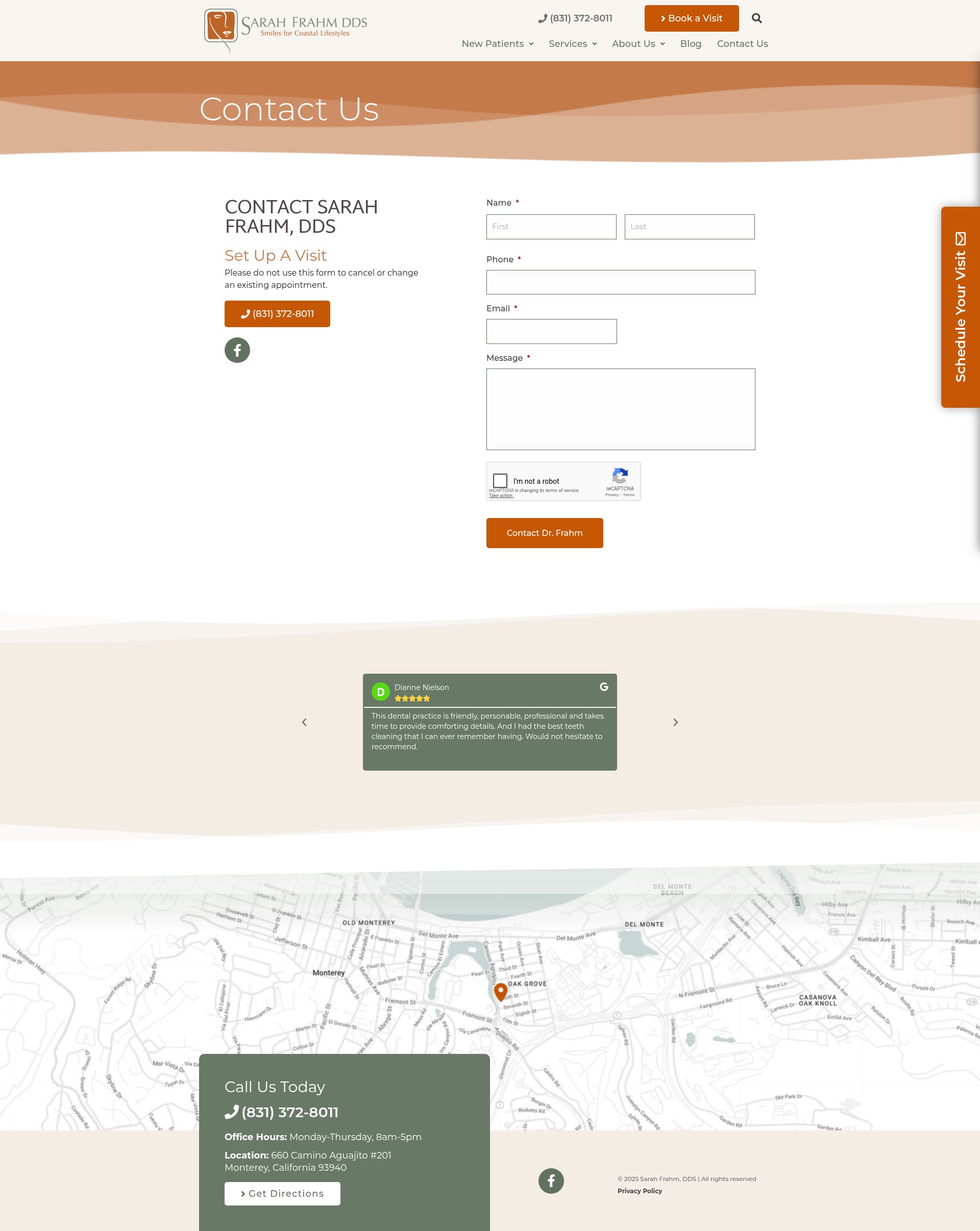 Screenshot of sarahfrahmdds.com