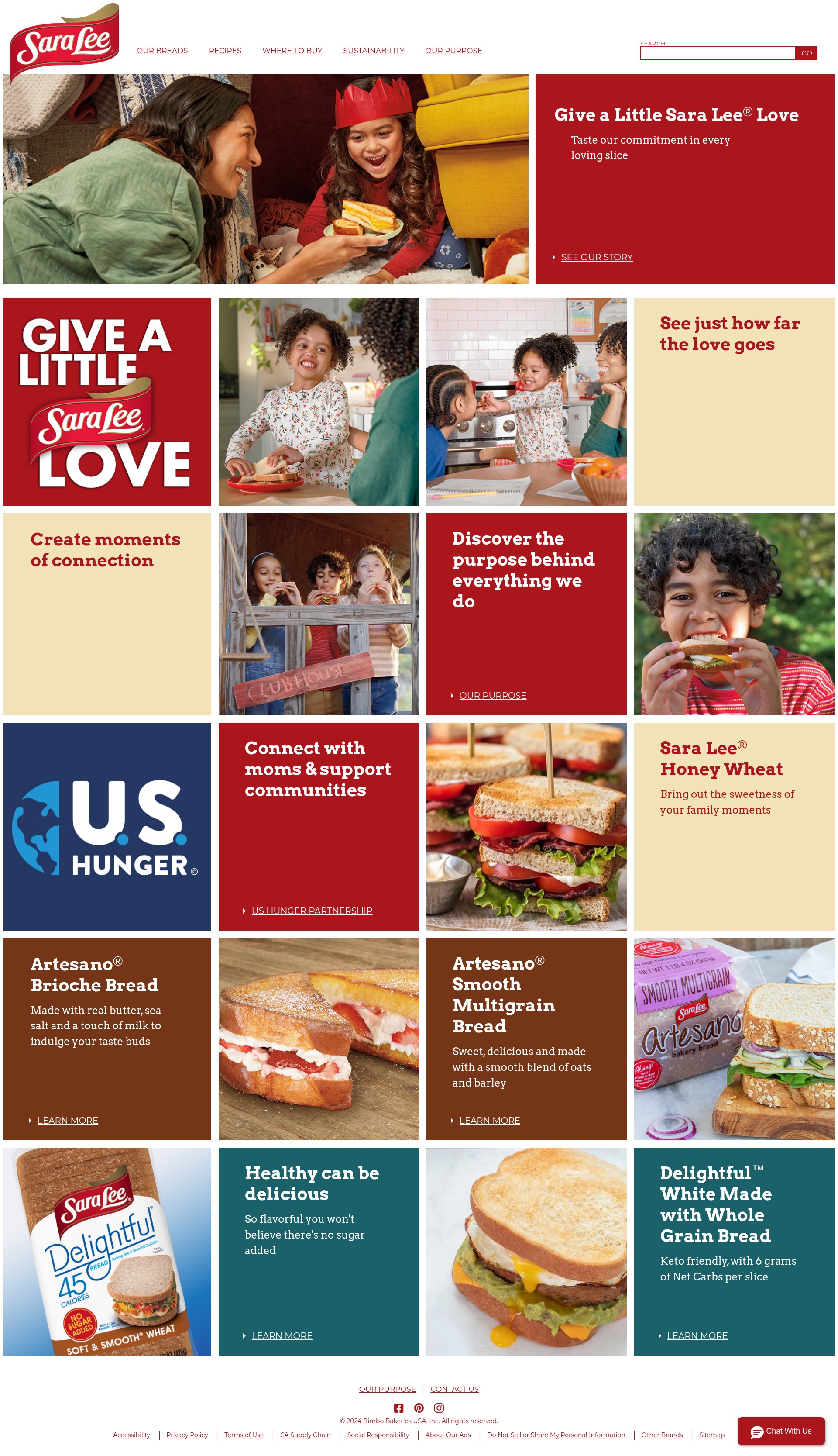 Screenshot of saraleebread.com