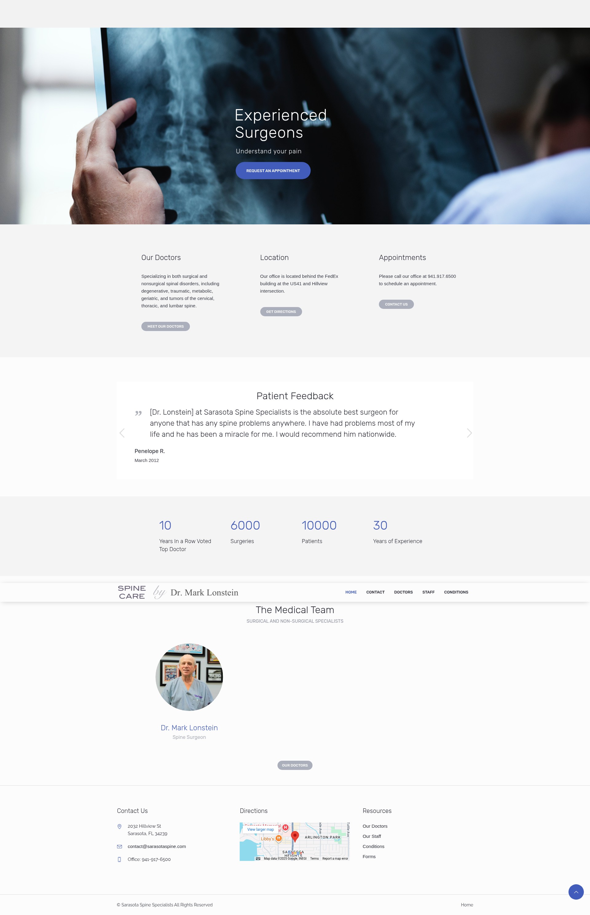 Screenshot of sarasotaspine.com