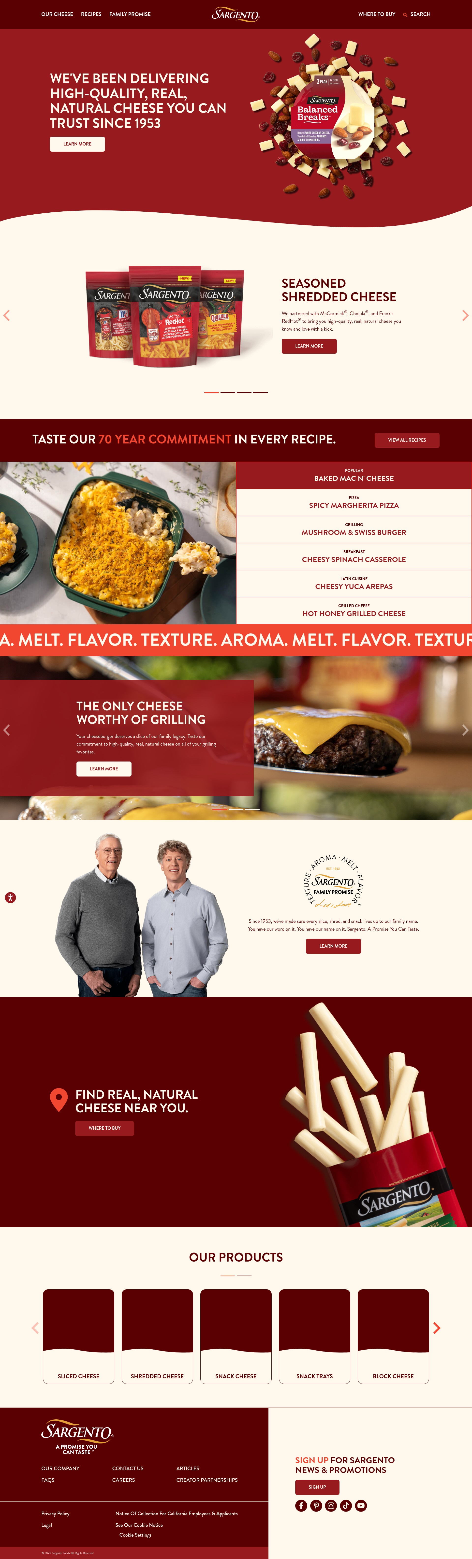 Screenshot of sargento.com