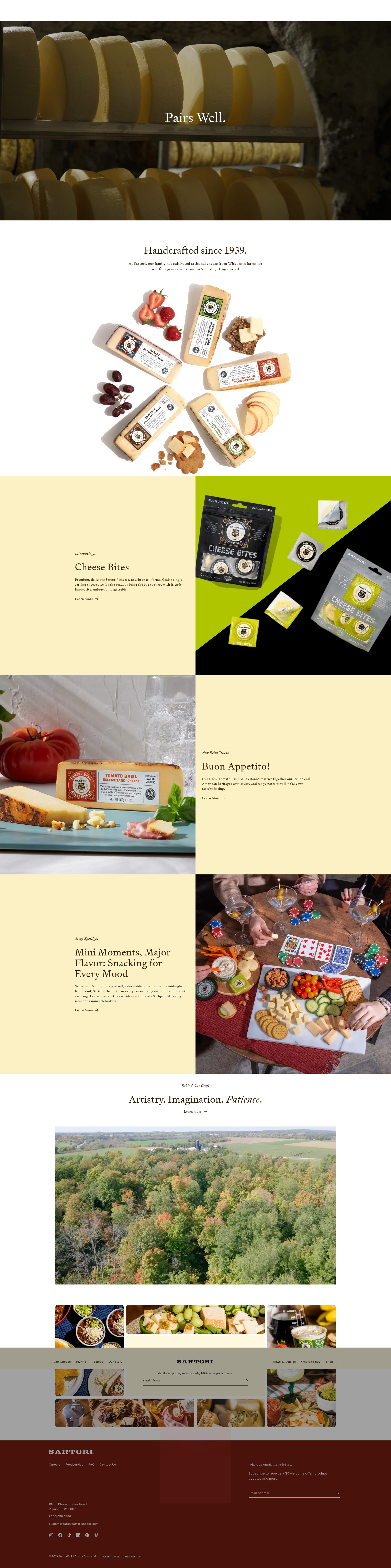Screenshot of sartoricheese.com